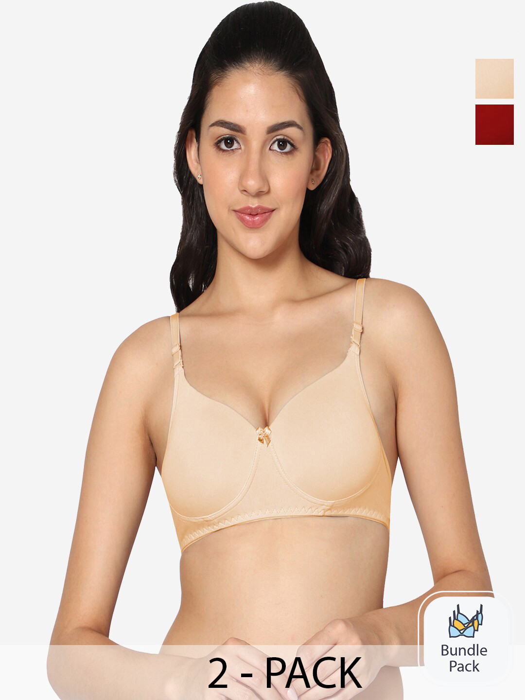 In Care Pack Of 2 Full Coverage Pure Cotton Push-Up Bras With All Day Comfort, Maroon
In Care Pack Of 2 Full Coverage Pure Cotton Push-Up Bras With All Day Comfort, Maroon