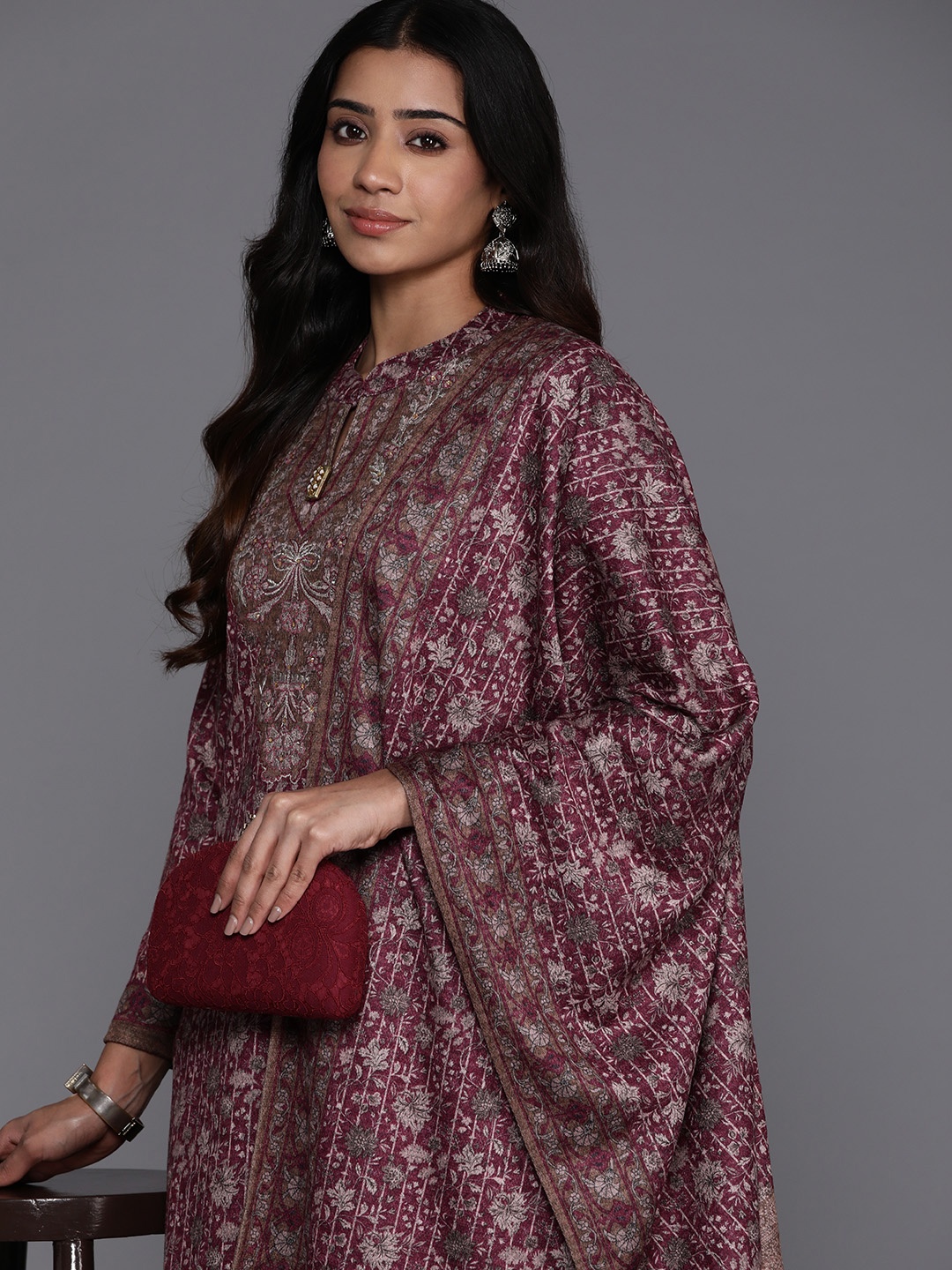 Libas Women Floral Printed Regular Beads and Stones Kurta with Palazzos & With Dupatta, Maroon
Libas Women Floral Printed Regular Beads and Stones Kurta with Palazzos & With Dupatta, Maroon