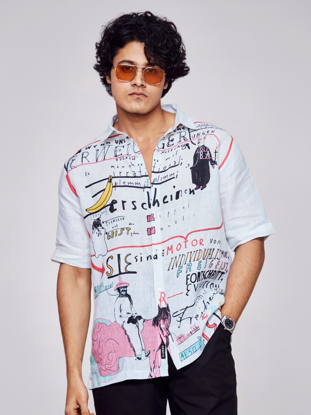 ADDY'S for men Comfort Typography Printed Semi Sheer Spread Collar Pure Linen Casual Shirt, White
ADDY'S for men Comfort Typography Printed Semi Sheer Spread Collar Pure Linen Casual Shirt, White