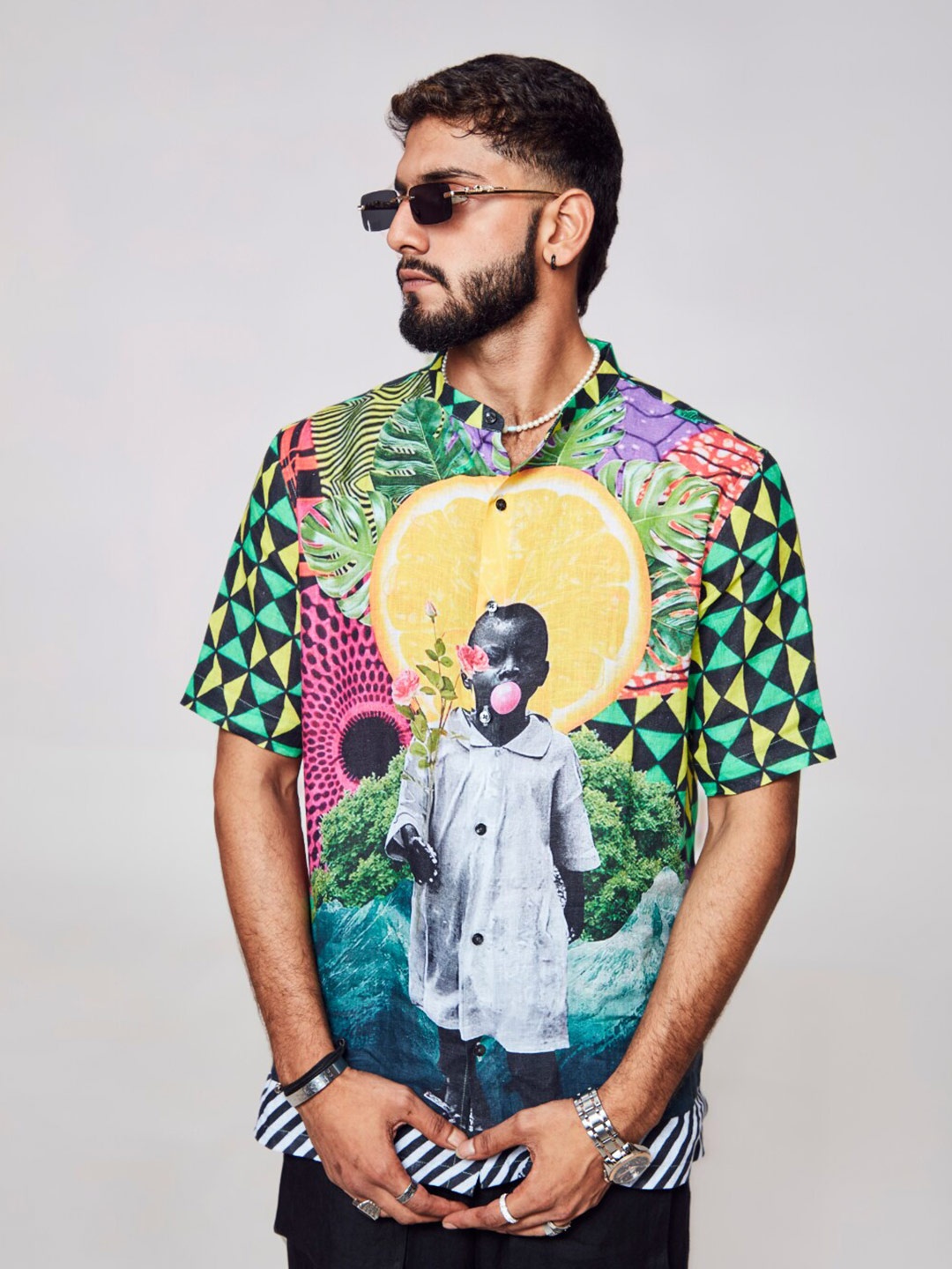ADDY'S for men Comfort Graphic Printed Band Collar Semi Sheer Pure Linen Casual Shirt, Green
ADDY'S for men Comfort Graphic Printed Band Collar Semi Sheer Pure Linen Casual Shirt, Green