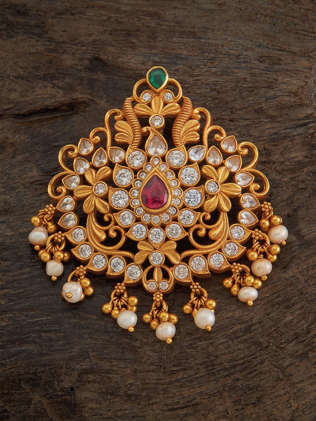 Kushal's Fashion Jewellery 92.5 Silver Gold-Plated Stones-Studded & Beaded Temple Pendant
Kushal's Fashion Jewellery 92.5 Silver Gold-Plated Stones-Studded & Beaded Temple Pendant