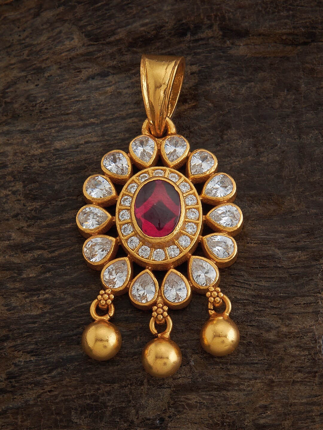 Kushal's Fashion Jewellery 92.5 Sterling Silver Gold-Plated Stone-Studded Temple Pendant
Kushal's Fashion Jewellery 92.5 Sterling Silver Gold-Plated Stone-Studded Temple Pendant