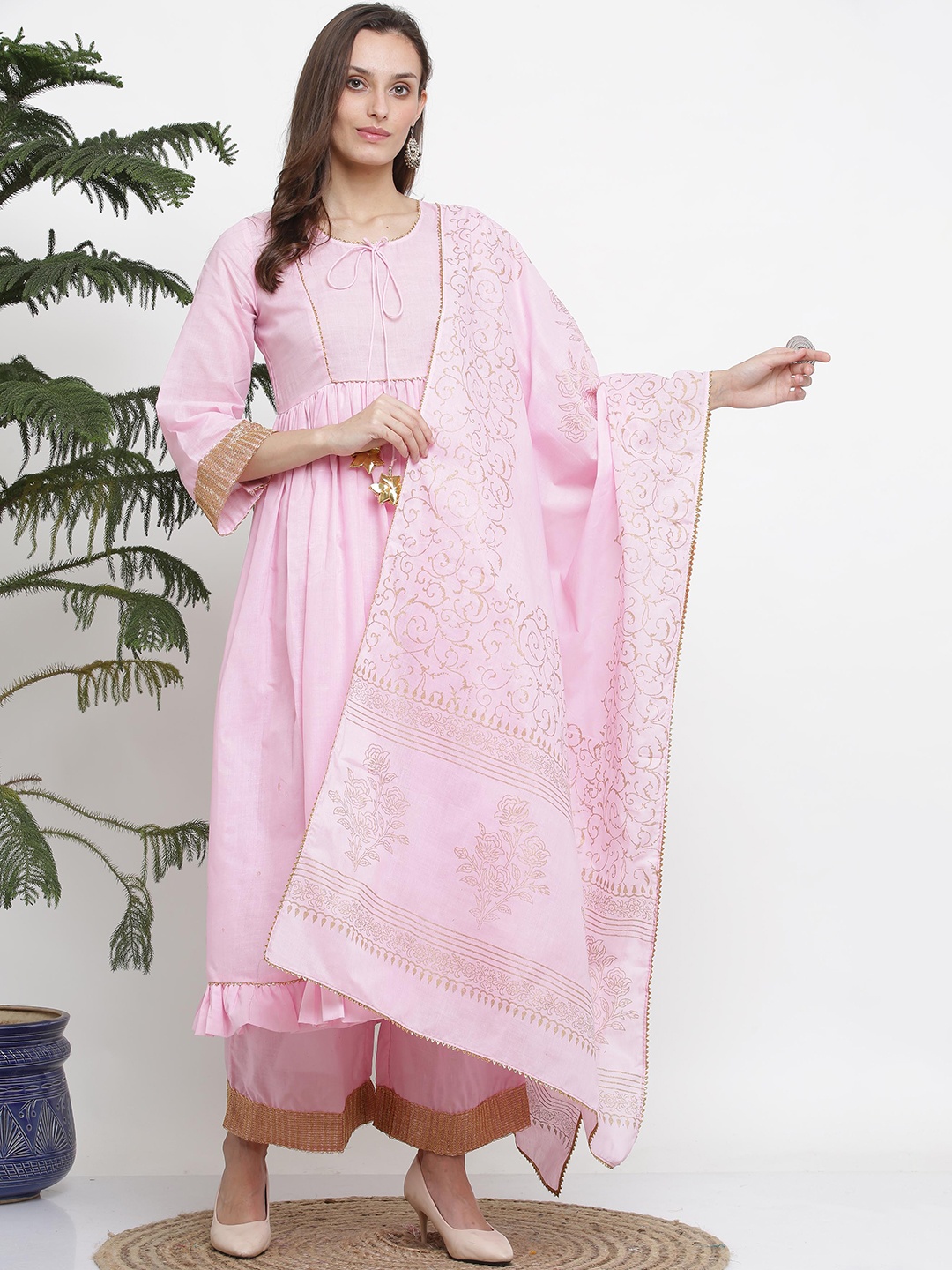 KAANCHIE NANGGIA Ethnic Motifs Tie-Up Neck Empire Gotta Patti Kurta Set With Dupatta, Pink
KAANCHIE NANGGIA Ethnic Motifs Tie-Up Neck Empire Gotta Patti Kurta Set With Dupatta, Pink