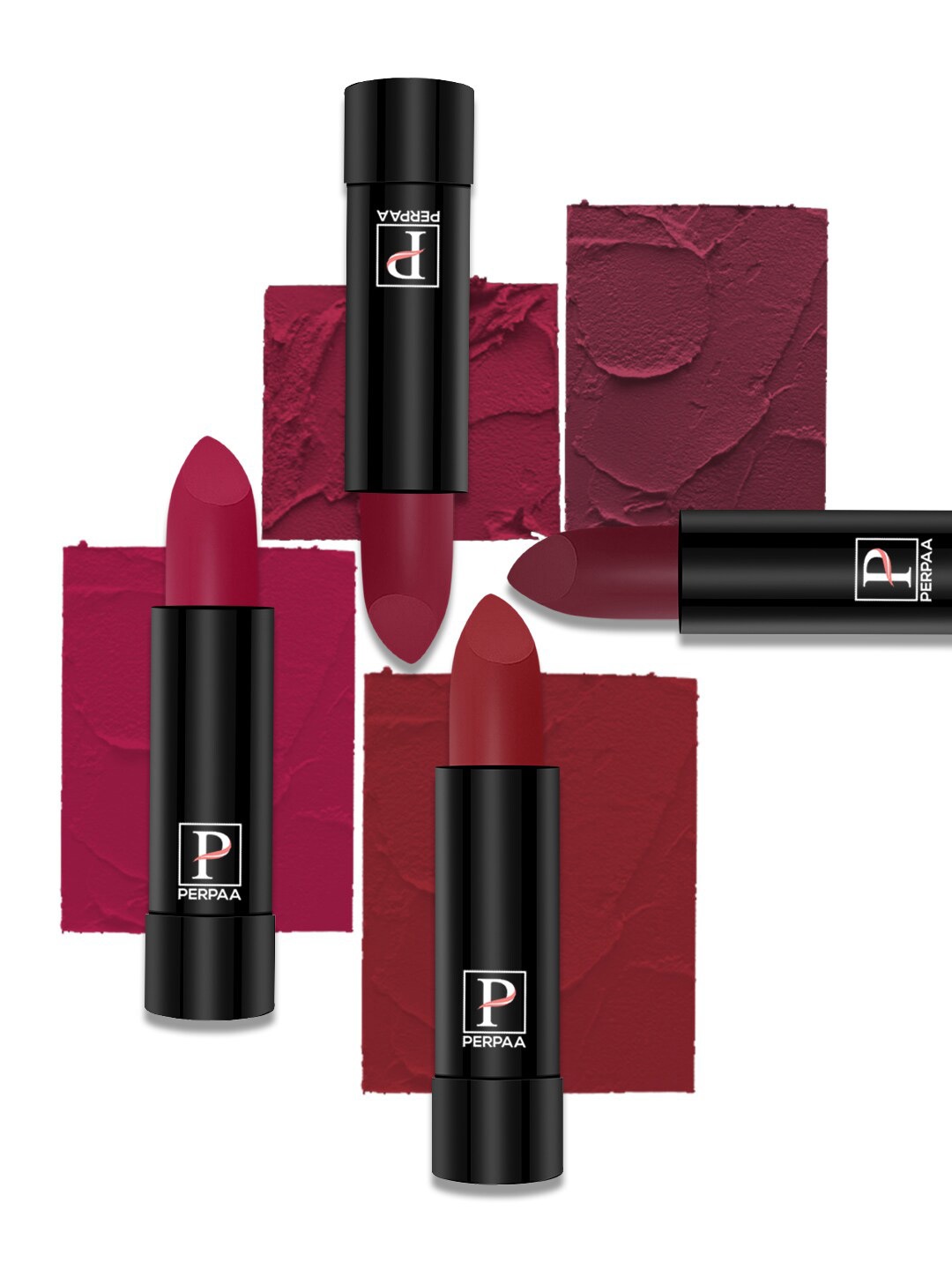 PERPAA Set of 4 Long Lasting Smooth Texture Cremy Matte Lipstick - Shade 84-86-87-96, Multi
PERPAA Set of 4 Long Lasting Smooth Texture Cremy Matte Lipstick - Shade 84-86-87-96, Multi