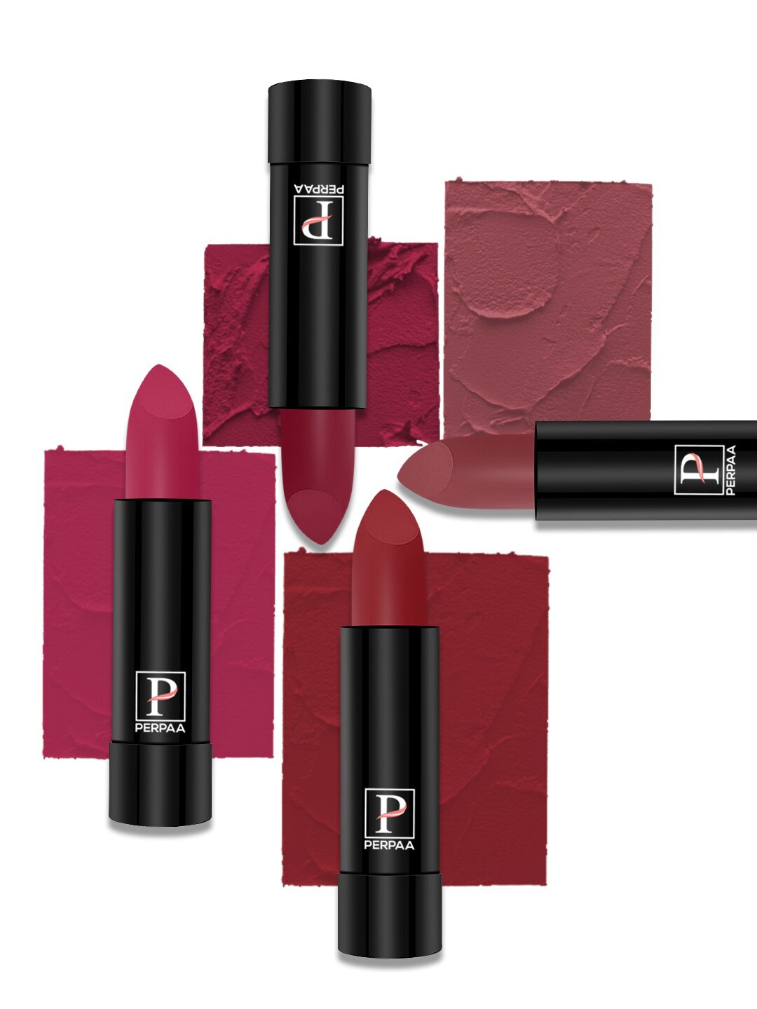 PERPAA Set of 4 Long Lasting Smooth Texture Cremy Matte Lipstick - Shade 86-87-92-110, Multi
PERPAA Set of 4 Long Lasting Smooth Texture Cremy Matte Lipstick - Shade 86-87-92-110, Multi