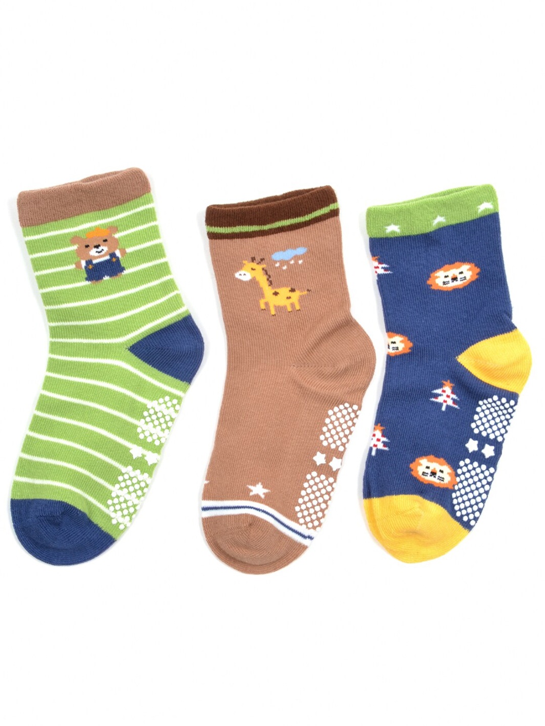 FOOTPRINT 3 Pairs Infant Kids Unisex Multi-Colored Ankle-Length Assorted Antiskid Cotton Socks, Green
FOOTPRINT 3 Pairs Infant Kids Unisex Multi-Colored Ankle-Length Assorted Antiskid Cotton Socks, Green