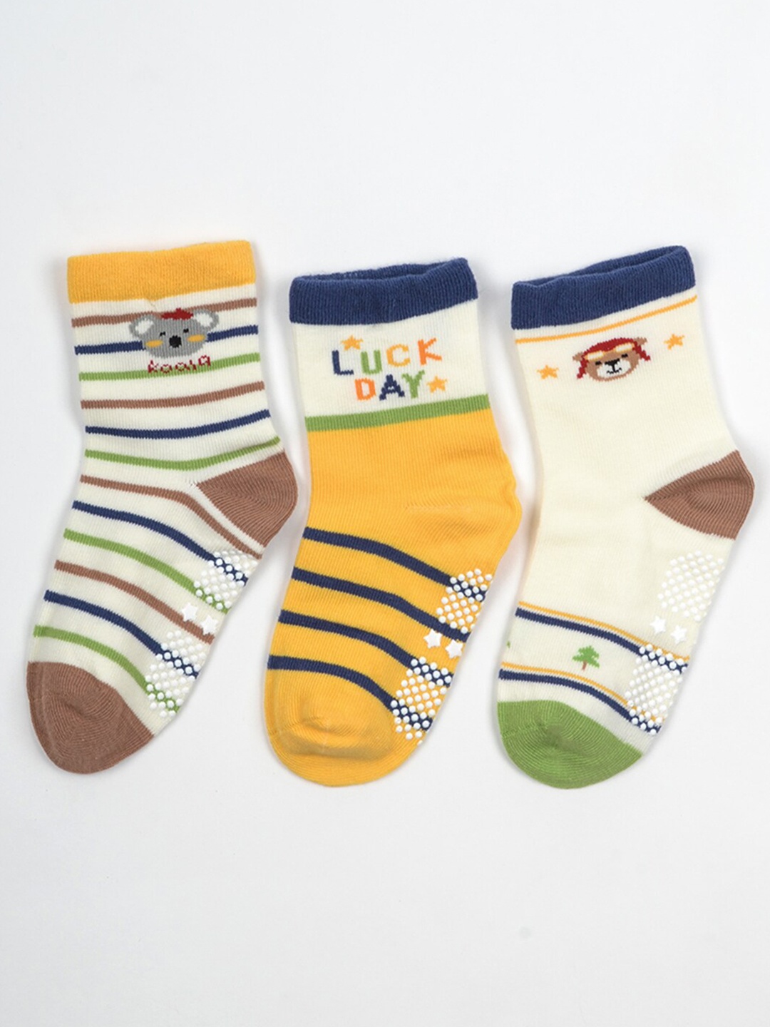 FOOTPRINT 3 Pairs Infant Kids Unisex Multi-Colored Ankle-Length Assorted Antiskid Cotton Socks, White
FOOTPRINT 3 Pairs Infant Kids Unisex Multi-Colored Ankle-Length Assorted Antiskid Cotton Socks, White