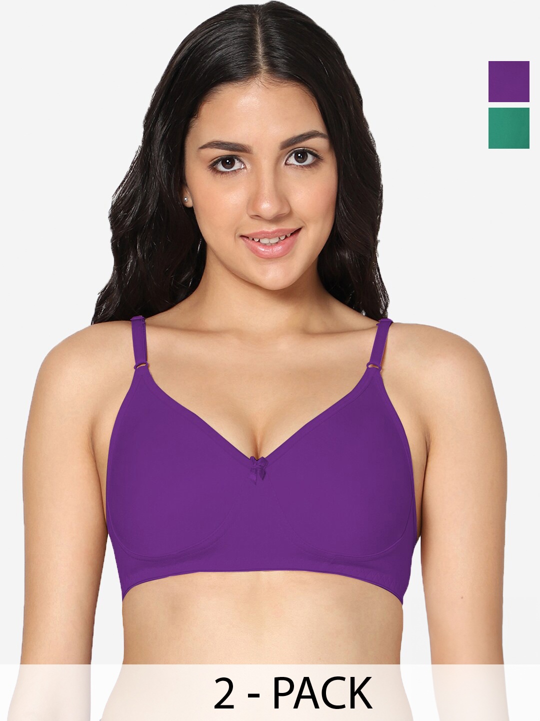 In Care Pack Of 2 Full Coverage Non Padded Pure Cotton T-shirt Bra With All Day Comfort, Purple
In Care Pack Of 2 Full Coverage Non Padded Pure Cotton T-shirt Bra With All Day Comfort, Purple