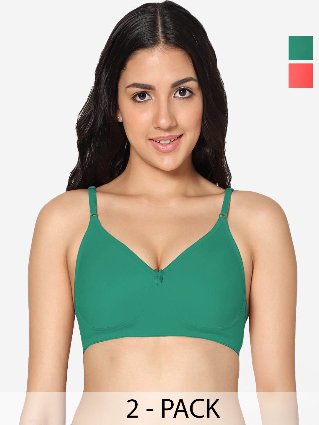 In Care Pack Of 2 Full Coverage Non Padded Pure Cotton T-shirt Bra With All Day Comfort, Green
In Care Pack Of 2 Full Coverage Non Padded Pure Cotton T-shirt Bra With All Day Comfort, Green