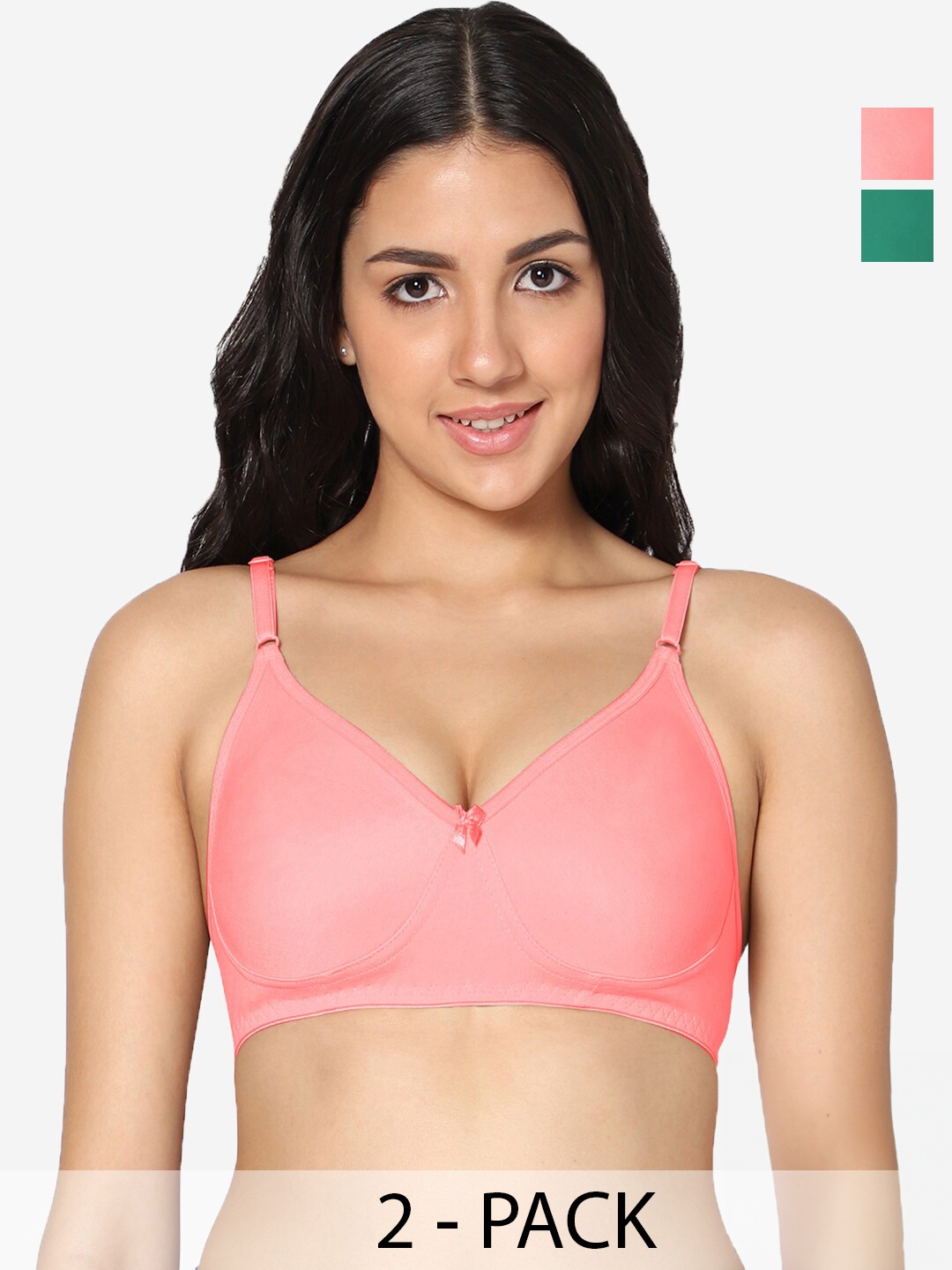 In Care Pack Of 2 Full Coverage Non Padded Pure Cotton T-shirt Bra With All Day Comfort, Green
In Care Pack Of 2 Full Coverage Non Padded Pure Cotton T-shirt Bra With All Day Comfort, Green