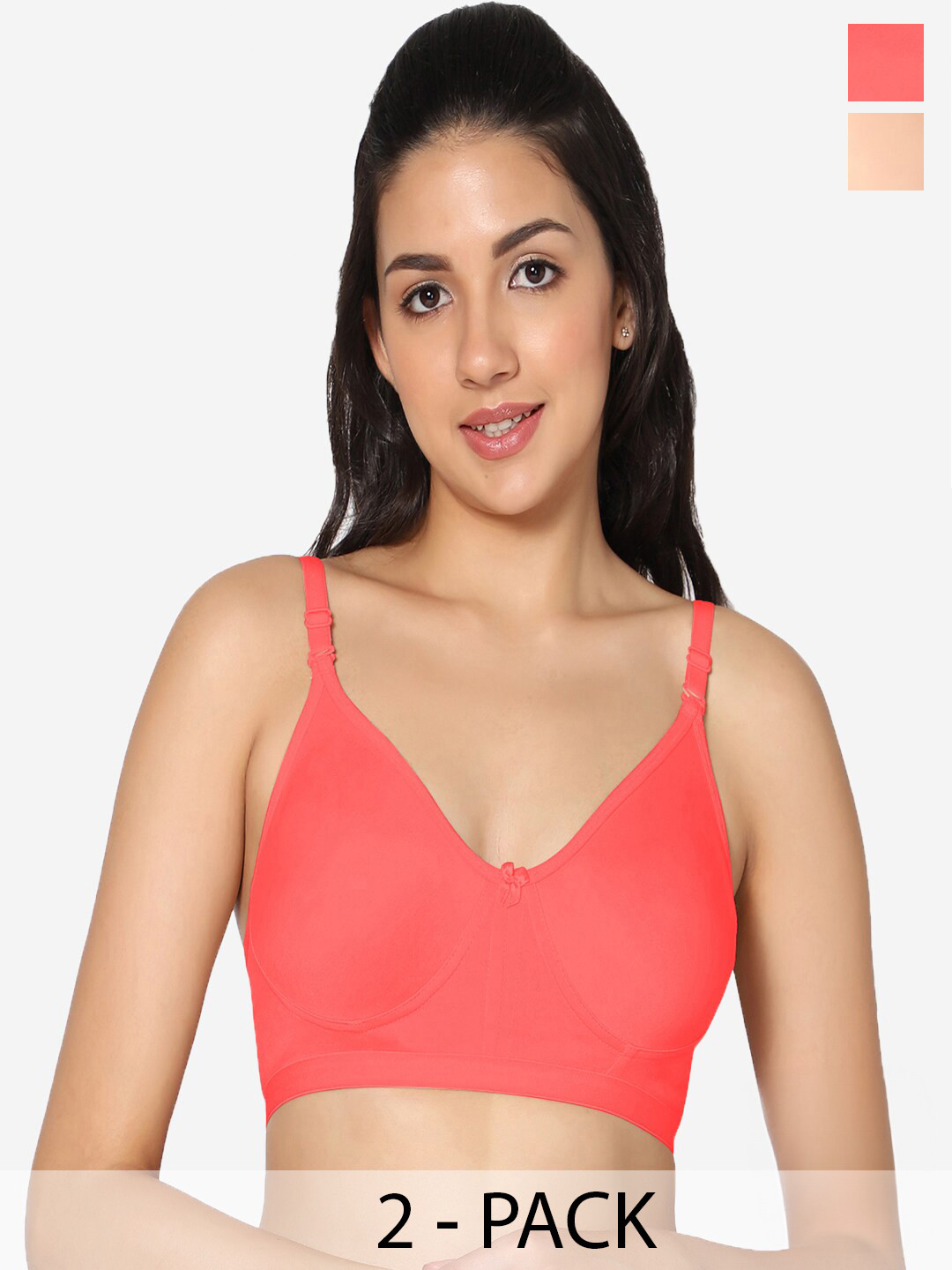 In Care Pack of 2 Full Coverage Cotton T-shirt Bra with All Day Comfort, Red
In Care Pack of 2 Full Coverage Cotton T-shirt Bra with All Day Comfort, Red