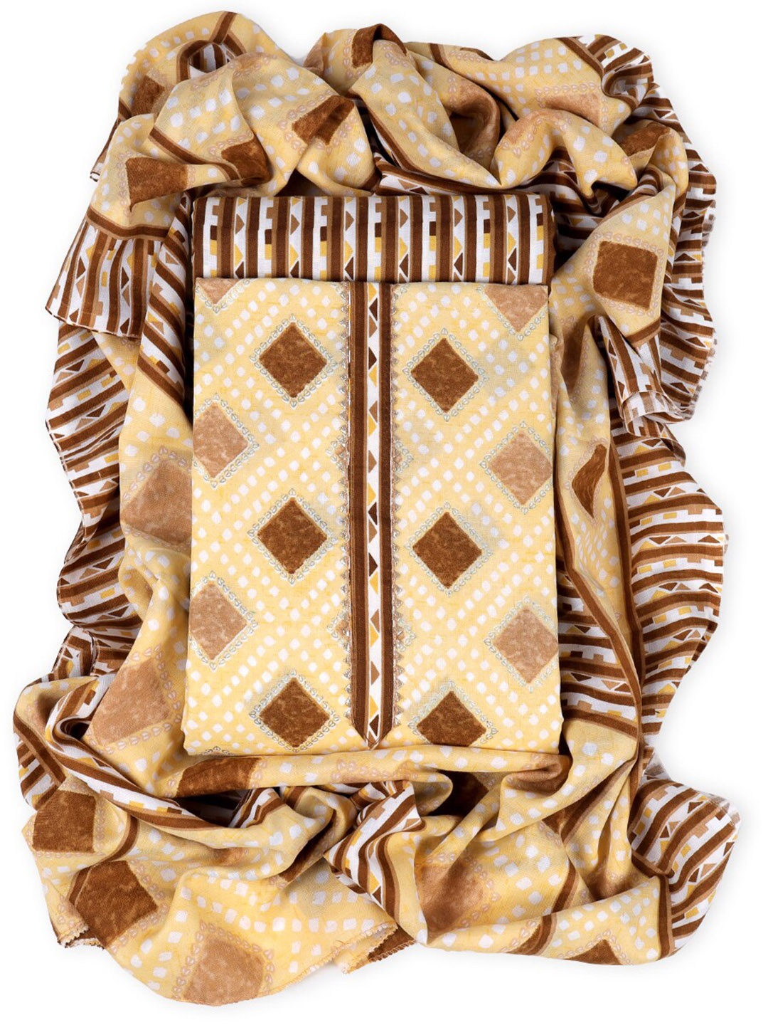 Sun Fashion And Lifestyle Ethnic Motifs Printed Gotta Patti Unstitched Dress Material, Yellow
Sun Fashion And Lifestyle Ethnic Motifs Printed Gotta Patti Unstitched Dress Material, Yellow