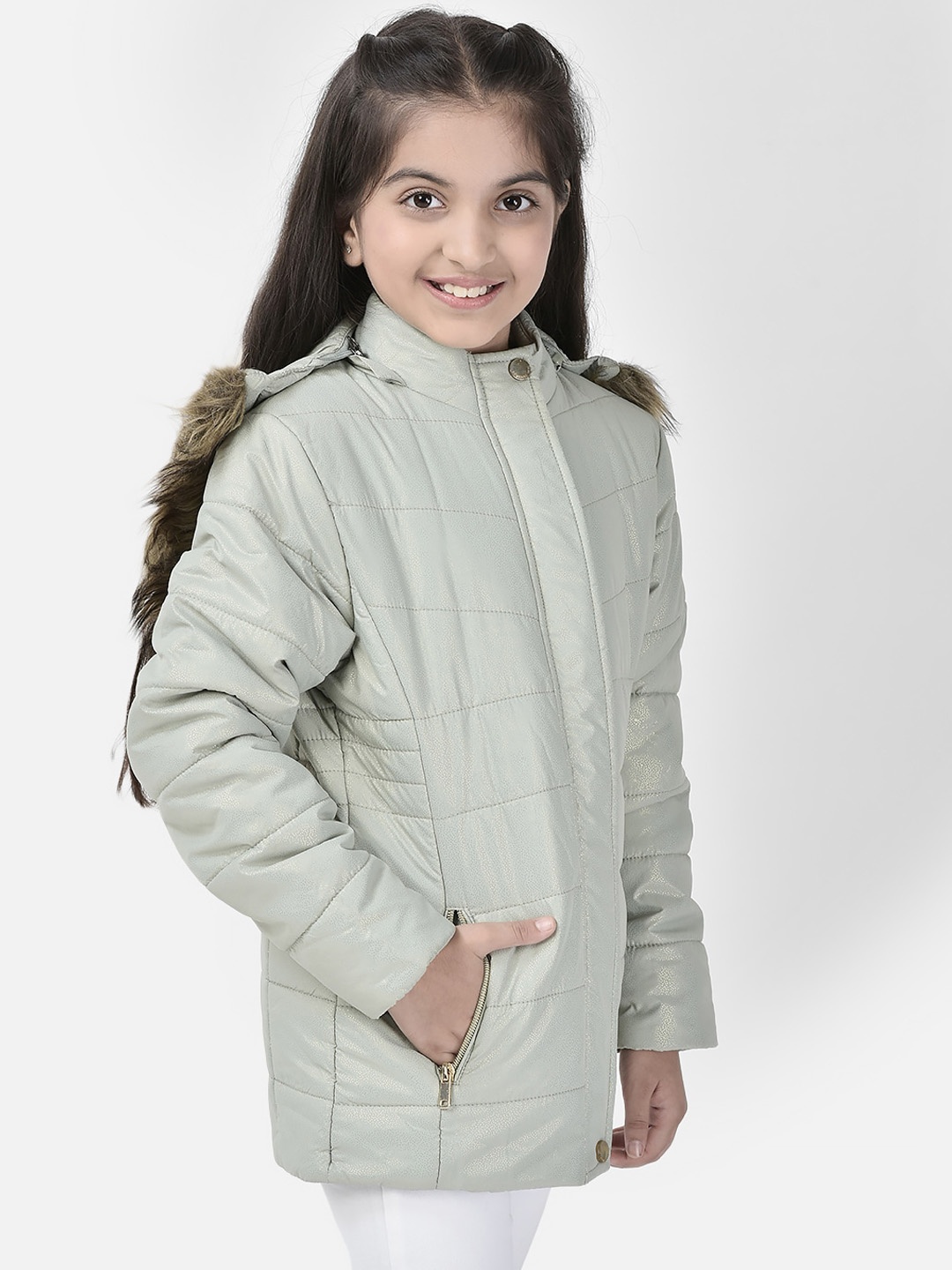 Crimsoune Club Girls Hooded Faux Fur Trim Longline Padded Jacket, Sea green
Crimsoune Club Girls Hooded Faux Fur Trim Longline Padded Jacket, Sea green