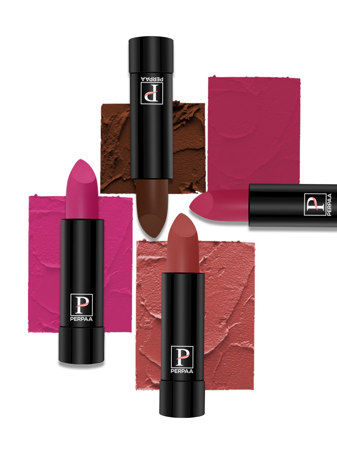 PERPAA Set of 4 Creamy Matte Long Lasting Lipstick With Beeswax- Shades 67 + 71 + 73 + 92, Pink
PERPAA Set of 4 Creamy Matte Long Lasting Lipstick With Beeswax- Shades 67 + 71 + 73 + 92, Pink