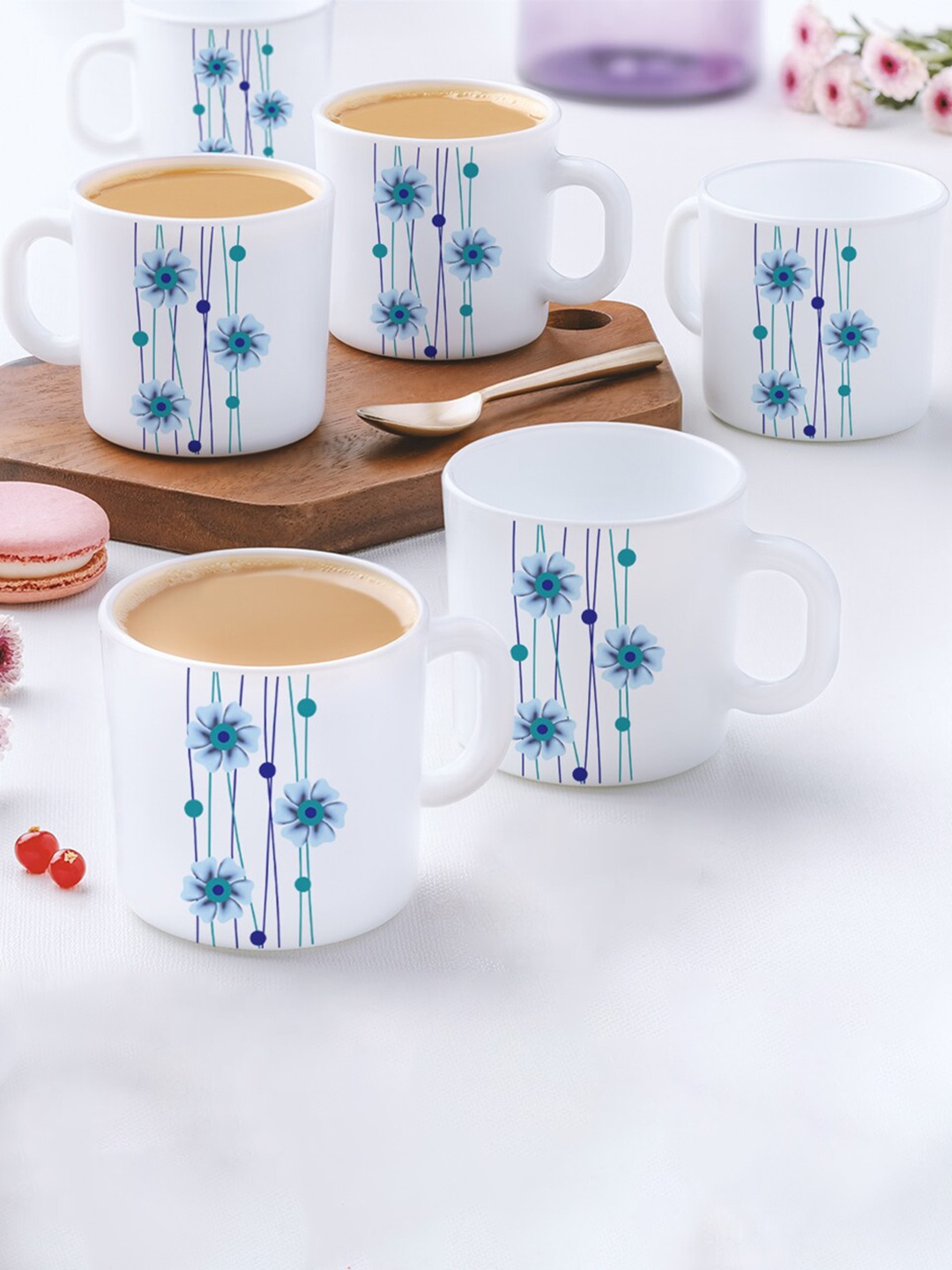 Larah by BOROSIL Bluebell 6 Pcs White & Blue Printed Opalware Glossy Mugs - 180 ML Each
Larah by BOROSIL Bluebell 6 Pcs White & Blue Printed Opalware Glossy Mugs - 180 ML Each