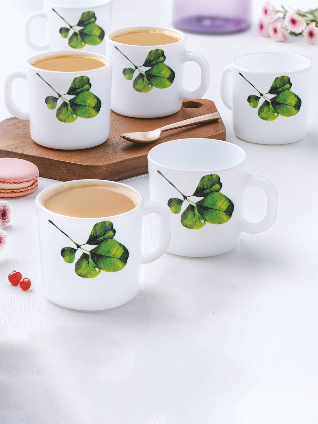 Larah by BOROSIL Oval White & Green 6 Pieces Printed Opalware Glossy Mugs 180 ml Each
Larah by BOROSIL Oval White & Green 6 Pieces Printed Opalware Glossy Mugs 180 ml Each
