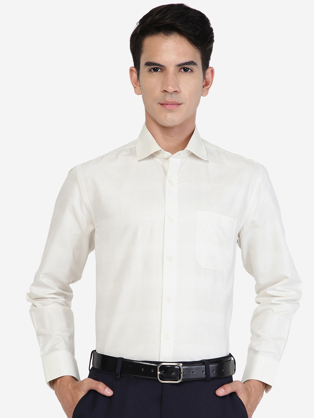 Greenfibre Self Design Textured Spread Collar Chest Pocket Cotton Formal Shirt, Yellow
Greenfibre Self Design Textured Spread Collar Chest Pocket Cotton Formal Shirt, Yellow