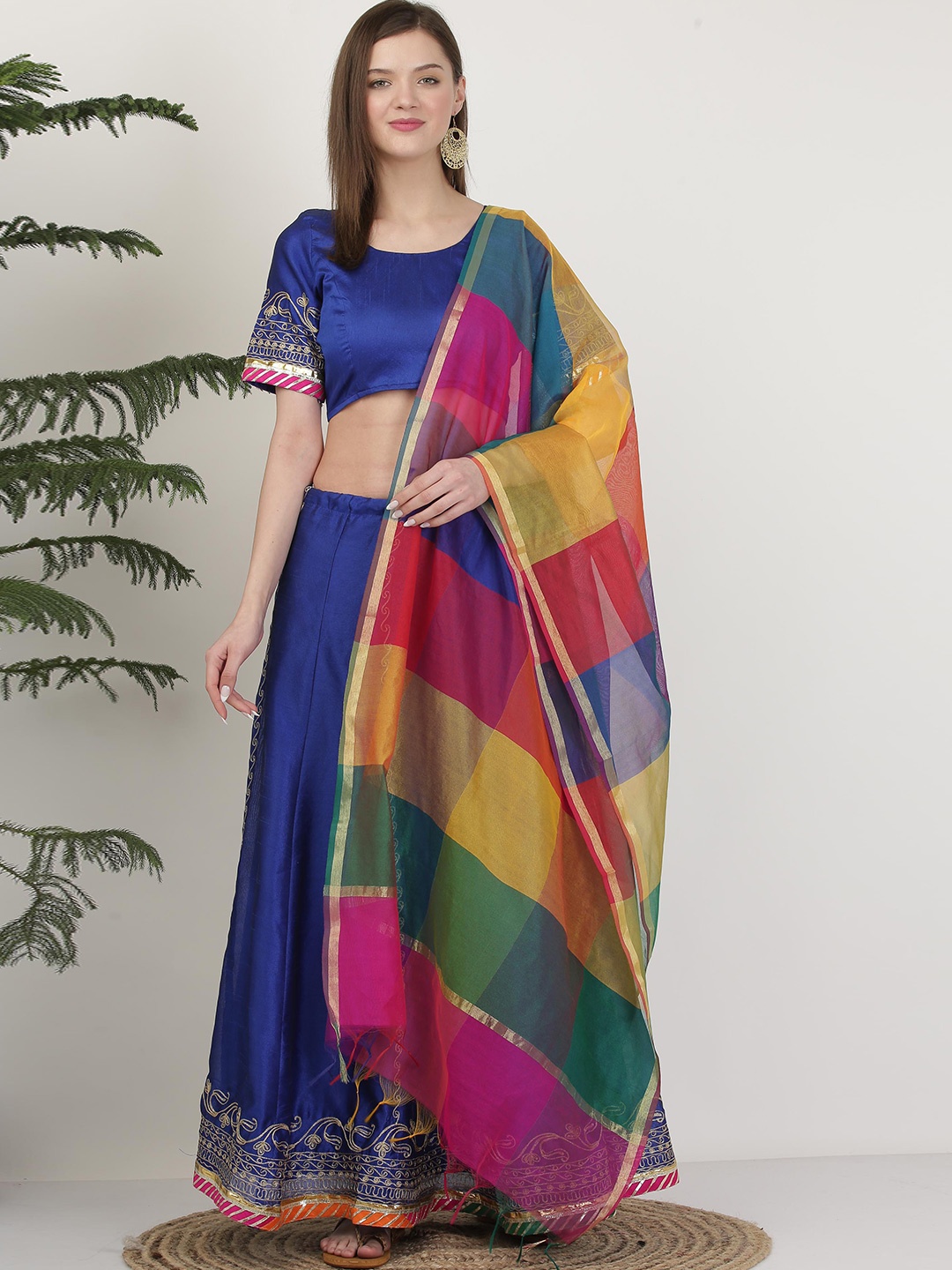 KAANCHIE NANGGIA Floral Embroidered Ready to Wear Lehenga & Blouse With Dupatta, Blue
KAANCHIE NANGGIA Floral Embroidered Ready to Wear Lehenga & Blouse With Dupatta, Blue