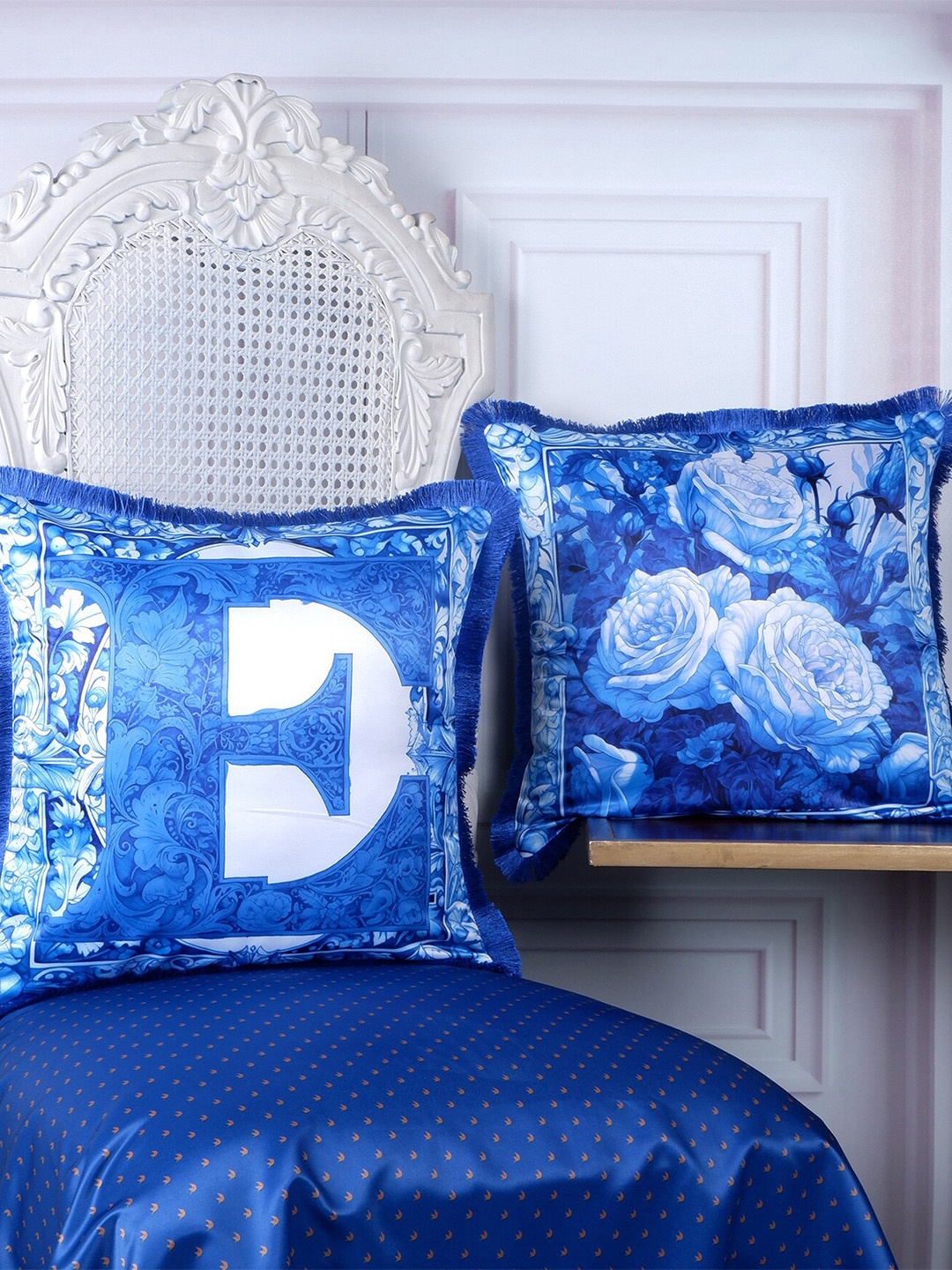 THE WHITE INK DECOR Indigo Story Blue & White 2 Pieces Floral Satin Square Cushion Covers
THE WHITE INK DECOR Indigo Story Blue & White 2 Pieces Floral Satin Square Cushion Covers