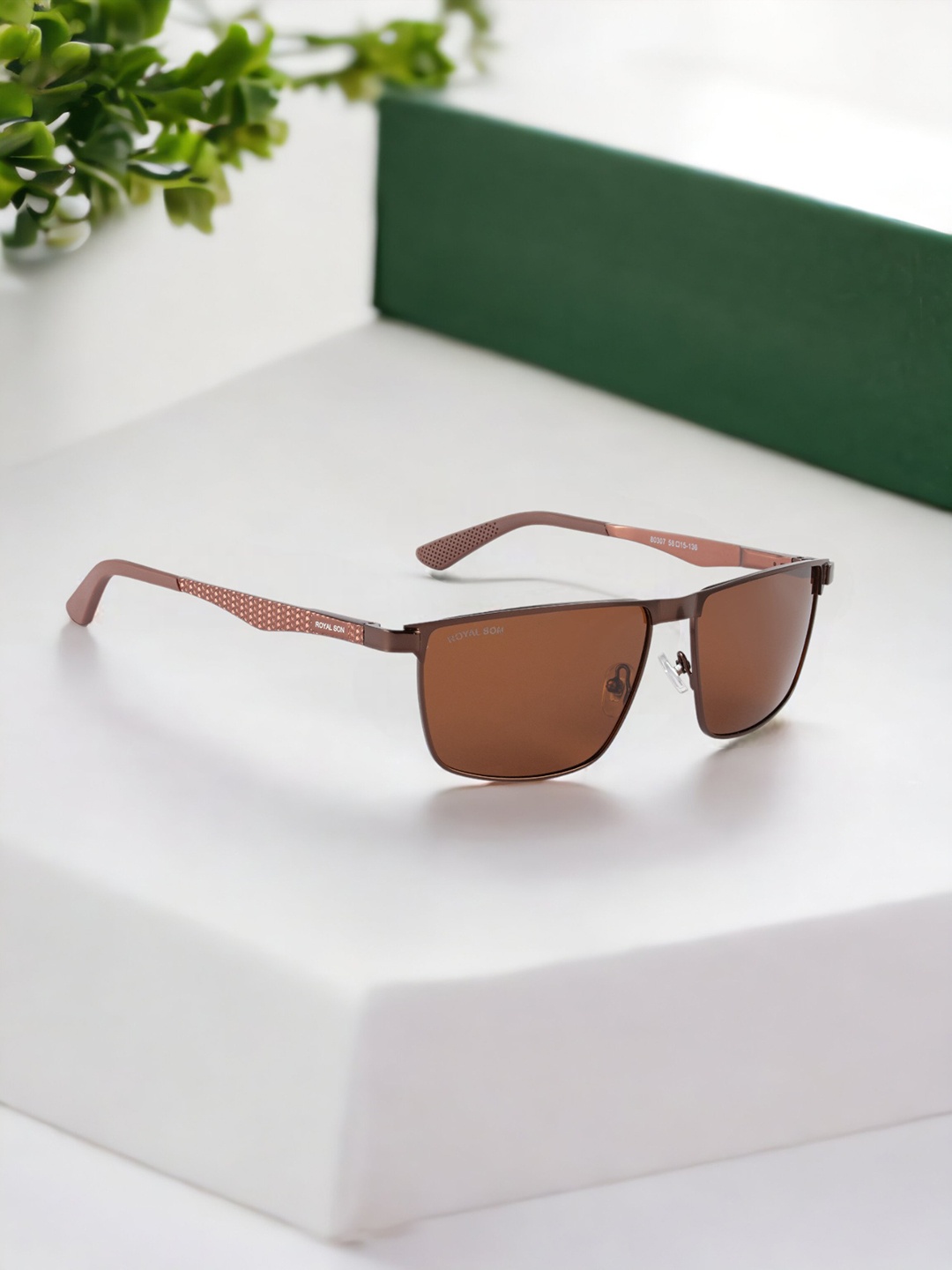 ROYAL SON Unisex Square Sunglasses with Polarised and UV Protected Lens CHI00162-C4, Brown
ROYAL SON Unisex Square Sunglasses with Polarised and UV Protected Lens CHI00162-C4, Brown