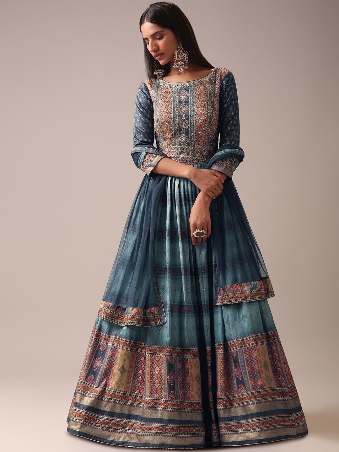 KALKI Fashion Ethnic Motifs Printed Sequined Fit & Flare Maxi Ethnic Dress With Dupatta, Blue
KALKI Fashion Ethnic Motifs Printed Sequined Fit & Flare Maxi Ethnic Dress With Dupatta, Blue