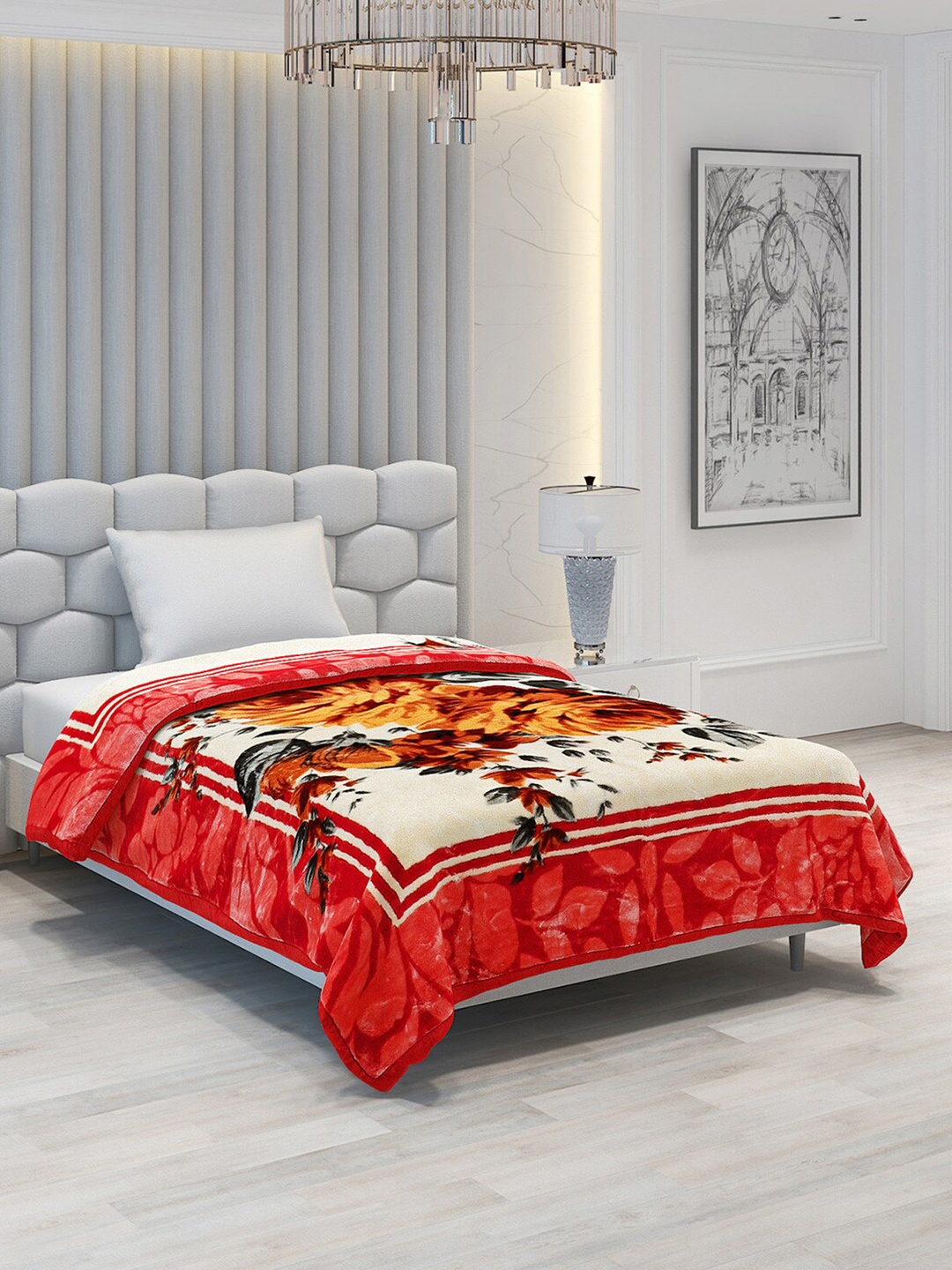 Monte Carlo Spark Cream-Coloured & Red Floral Heavy Winter 1000 GSM Single Bed Blanket
Monte Carlo Spark Cream-Coloured & Red Floral Heavy Winter 1000 GSM Single Bed Blanket