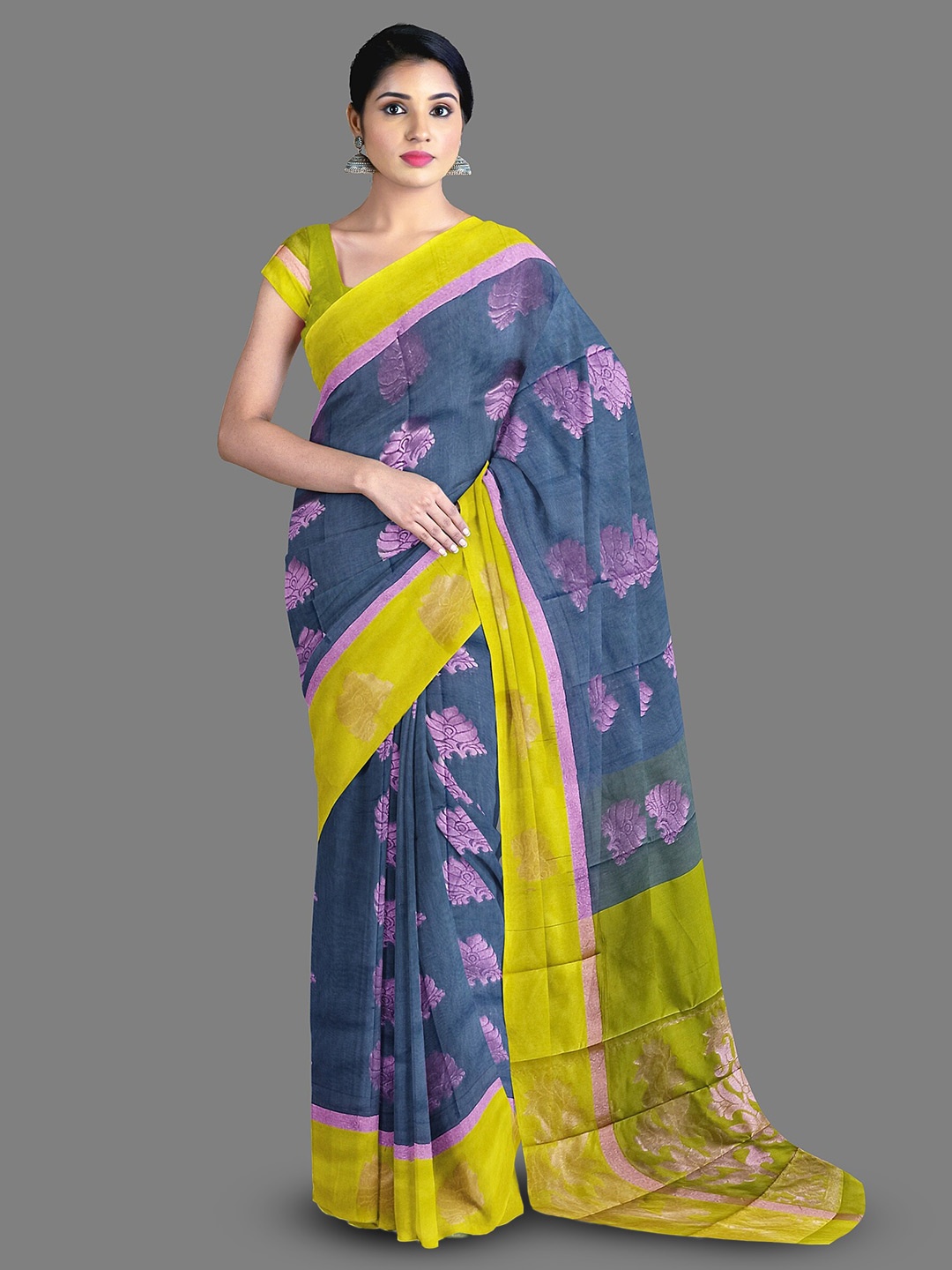 The Chennai Silks Ethnic Motifs Woven Design Zari Silk Cotton Maheshwari Saree, Grey
The Chennai Silks Ethnic Motifs Woven Design Zari Silk Cotton Maheshwari Saree, Grey