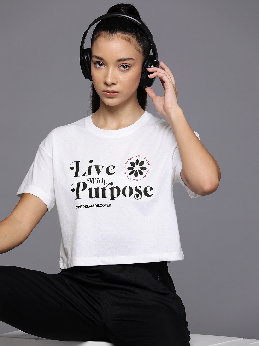HRX by Hrithik Roshan Typography Printed Drop-Shoulder Sleeves Relaxed Fit T-shirt, White
HRX by Hrithik Roshan Typography Printed Drop-Shoulder Sleeves Relaxed Fit T-shirt, White