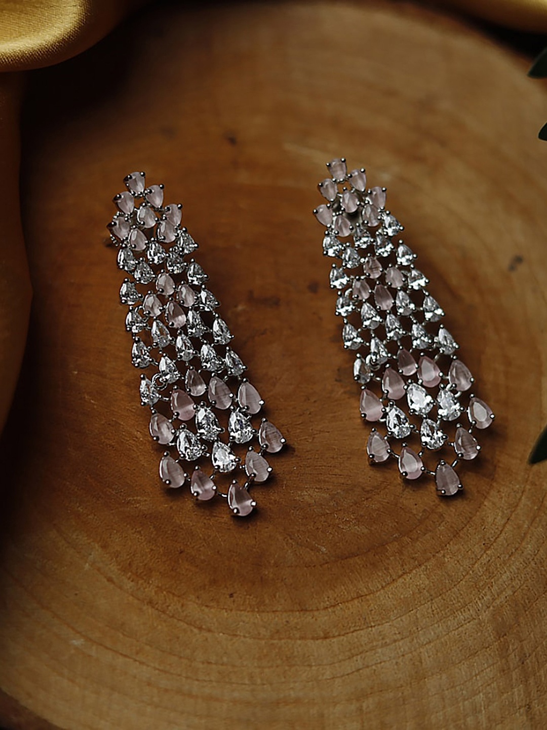 Maansh Silver-Plated Sterling Silver American Diamond Studded Contemporary Drop Earrings
Maansh Silver-Plated Sterling Silver American Diamond Studded Contemporary Drop Earrings