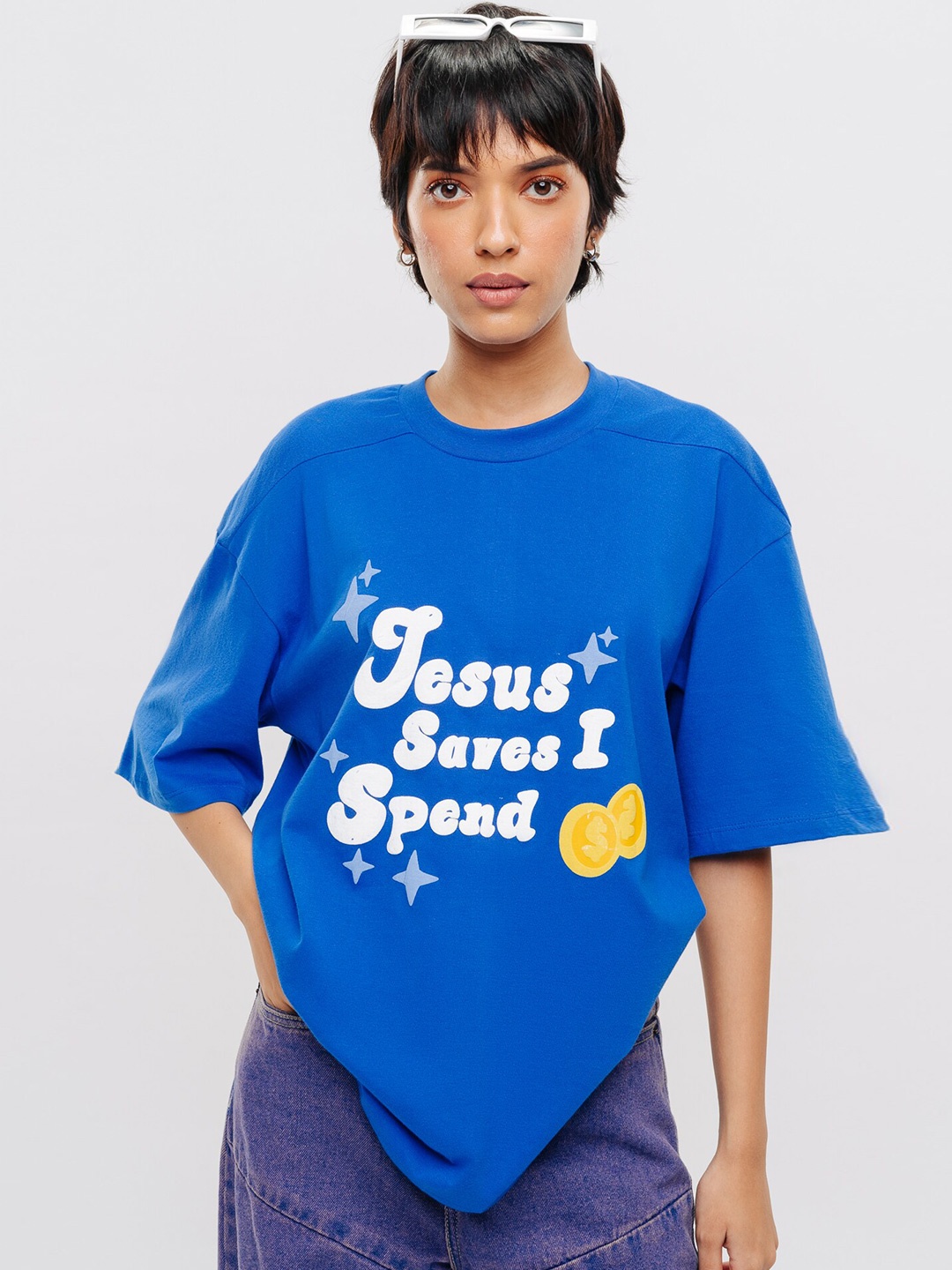 FREAKINS Typography Printed Drop Shoulder Sleeves Relaxed Fit Pure Cotton Casual T-shirt, Blue
FREAKINS Typography Printed Drop Shoulder Sleeves Relaxed Fit Pure Cotton Casual T-shirt, Blue