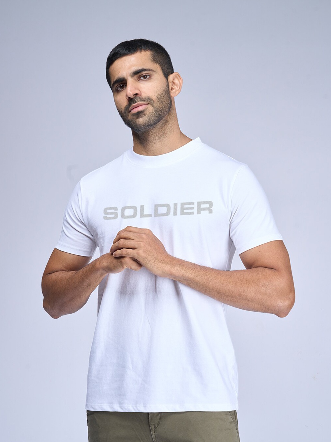 Aero Armour Unisex Typography Printed Pure Cotton T-shirt, White