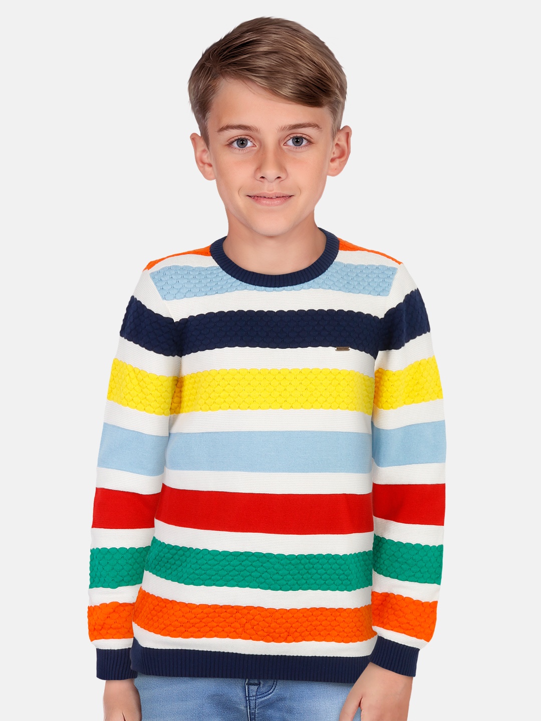 Allen Solly Junior Boys Striped Round Neck Long Sleeves Cotton Pullover Sweaters, Yellow
Allen Solly Junior Boys Striped Round Neck Long Sleeves Cotton Pullover Sweaters, Yellow