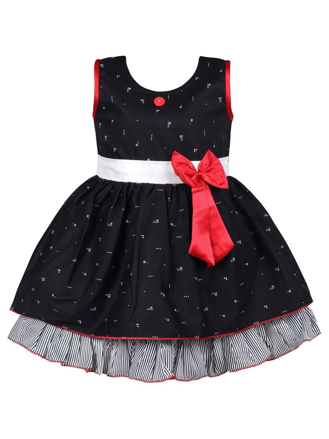 Wish Karo Conversational Printed Sleeveless Bow Detail Cotton Fit & Flare Dress, Black
Wish Karo Conversational Printed Sleeveless Bow Detail Cotton Fit & Flare Dress, Black
