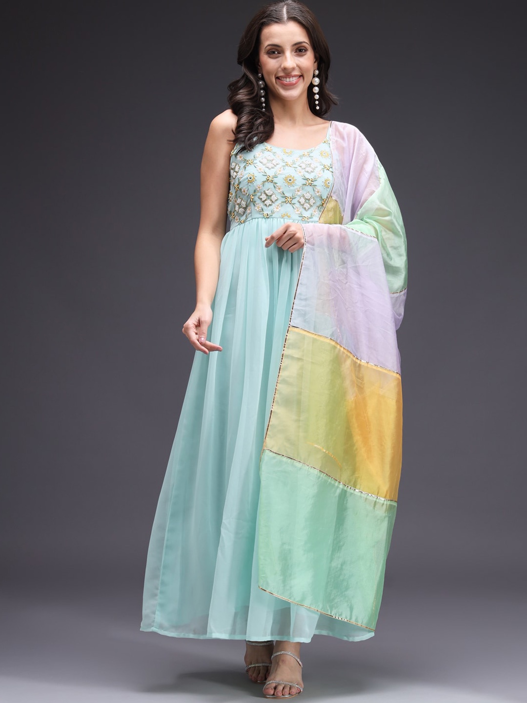 HEEPOSH Floral Embroidered Georgette Fit & Flare Maxi Ethnic Dress With Organza Dupatta, Blue
HEEPOSH Floral Embroidered Georgette Fit & Flare Maxi Ethnic Dress With Organza Dupatta, Blue
