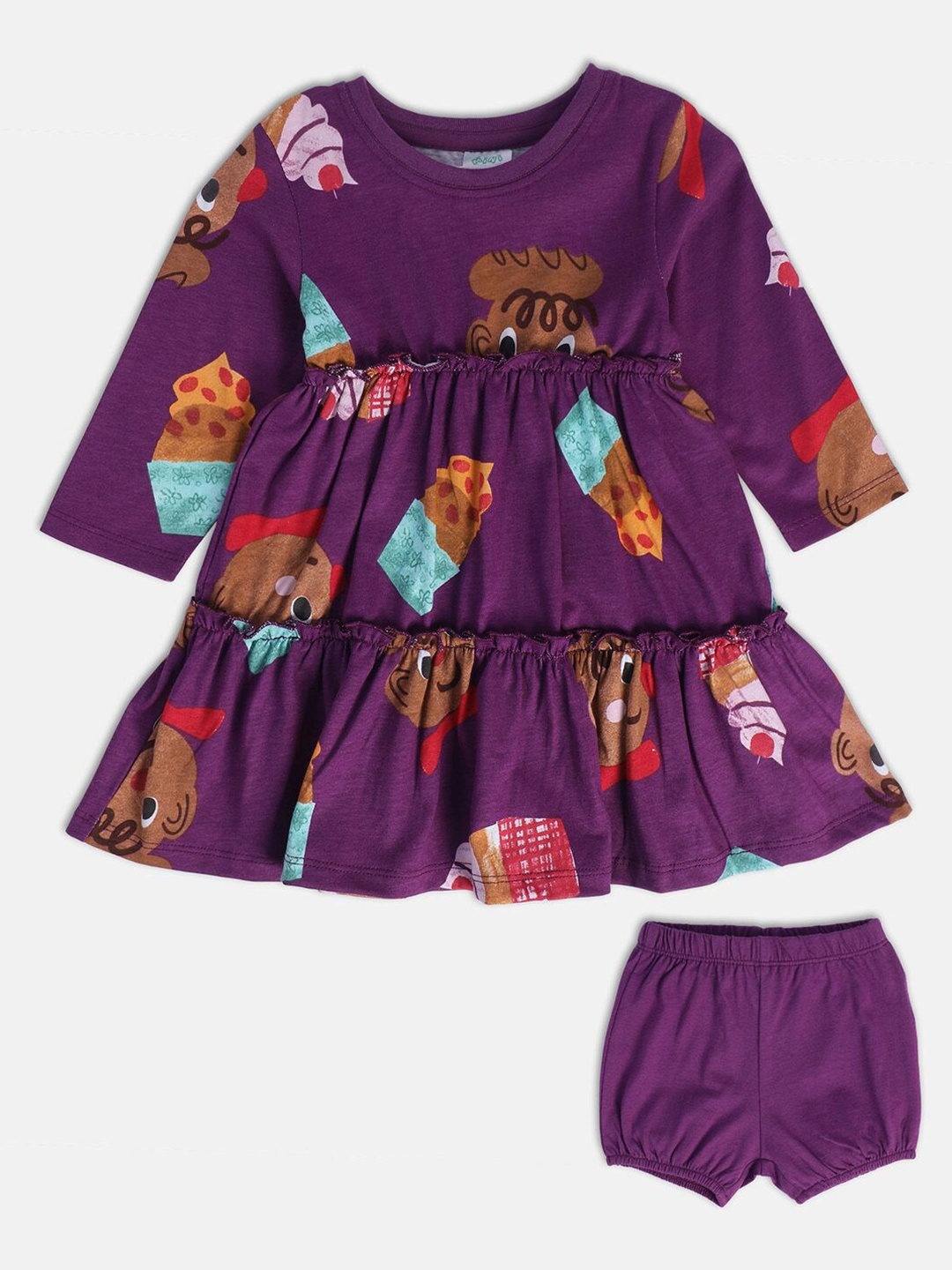 MINI KLUB Conversational Printed Gathered Pure Cotton A-Line Dress With Shorts, Purple
MINI KLUB Conversational Printed Gathered Pure Cotton A-Line Dress With Shorts, Purple