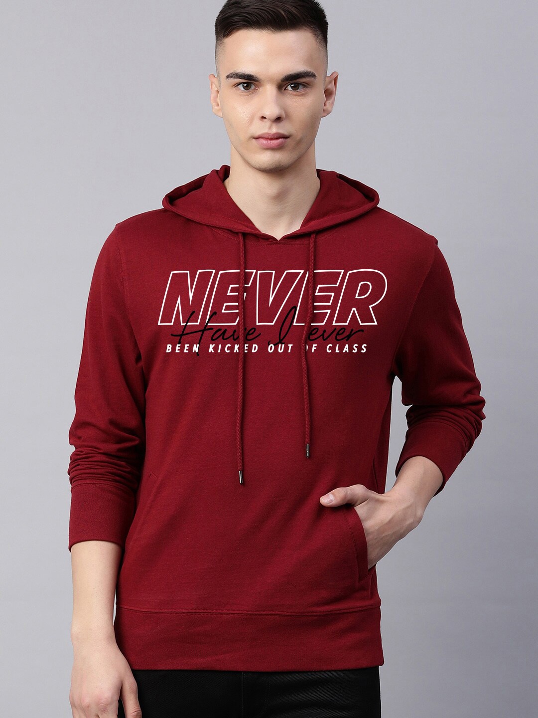 Harvard Typography Printed Hooded Sweatshirt, Maroon