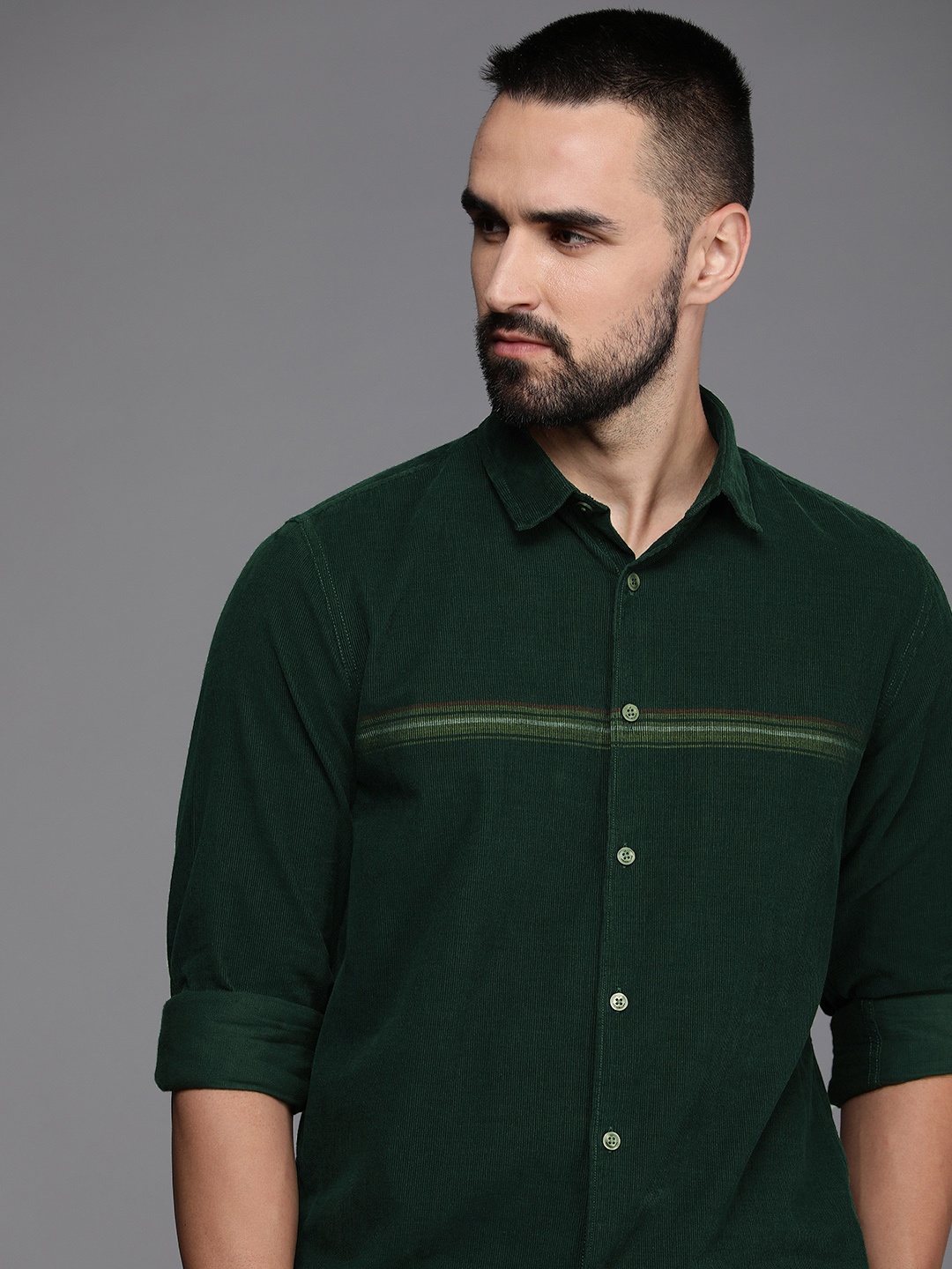 Louis Philippe Sport Pure Cotton Super Slim Fit Striped Corduroy Casual Shirt, Green
Louis Philippe Sport Pure Cotton Super Slim Fit Striped Corduroy Casual Shirt, Green