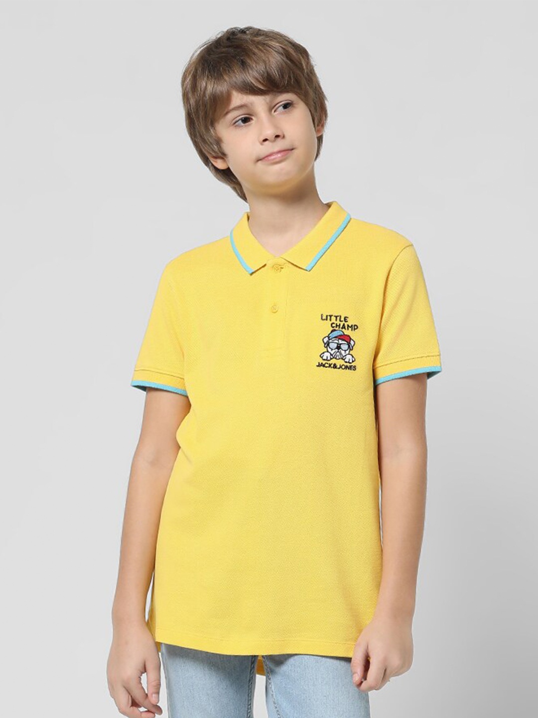 Jack & Jones Junior Boys Typography Printed Polo Collar Slim Fit Pure Cotton T-shirt, Yellow
Jack & Jones Junior Boys Typography Printed Polo Collar Slim Fit Pure Cotton T-shirt, Yellow