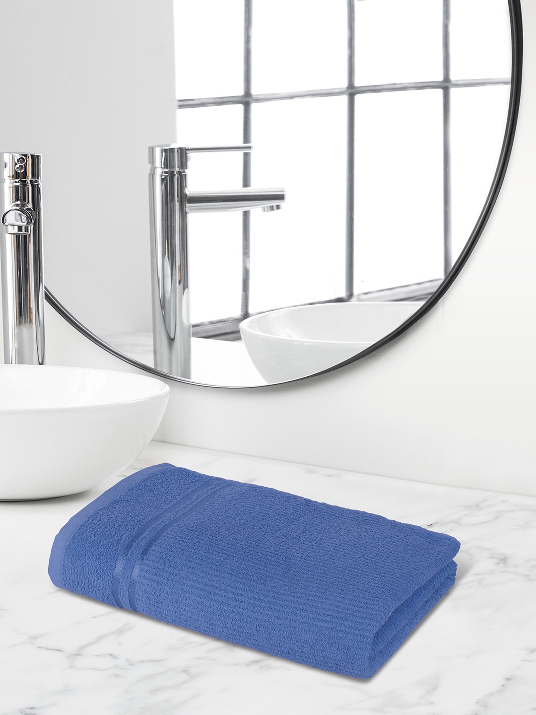 Himeya Blue 300 GSM Pure Cotton Terry Quick Dry Bath Towel