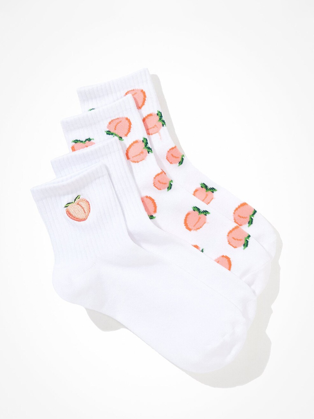 AMERICAN EAGLE OUTFITTERS Women Pack Of 2 Patterned Above Ankle-Length Cotton Socks, White
AMERICAN EAGLE OUTFITTERS Women Pack Of 2 Patterned Above Ankle-Length Cotton Socks, White