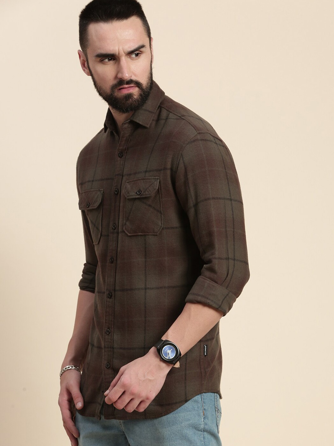 DILLINGER Tartan Checks Flannel Spread Collar Long Sleeves Cotton Casual Shirt, Brown
DILLINGER Tartan Checks Flannel Spread Collar Long Sleeves Cotton Casual Shirt, Brown