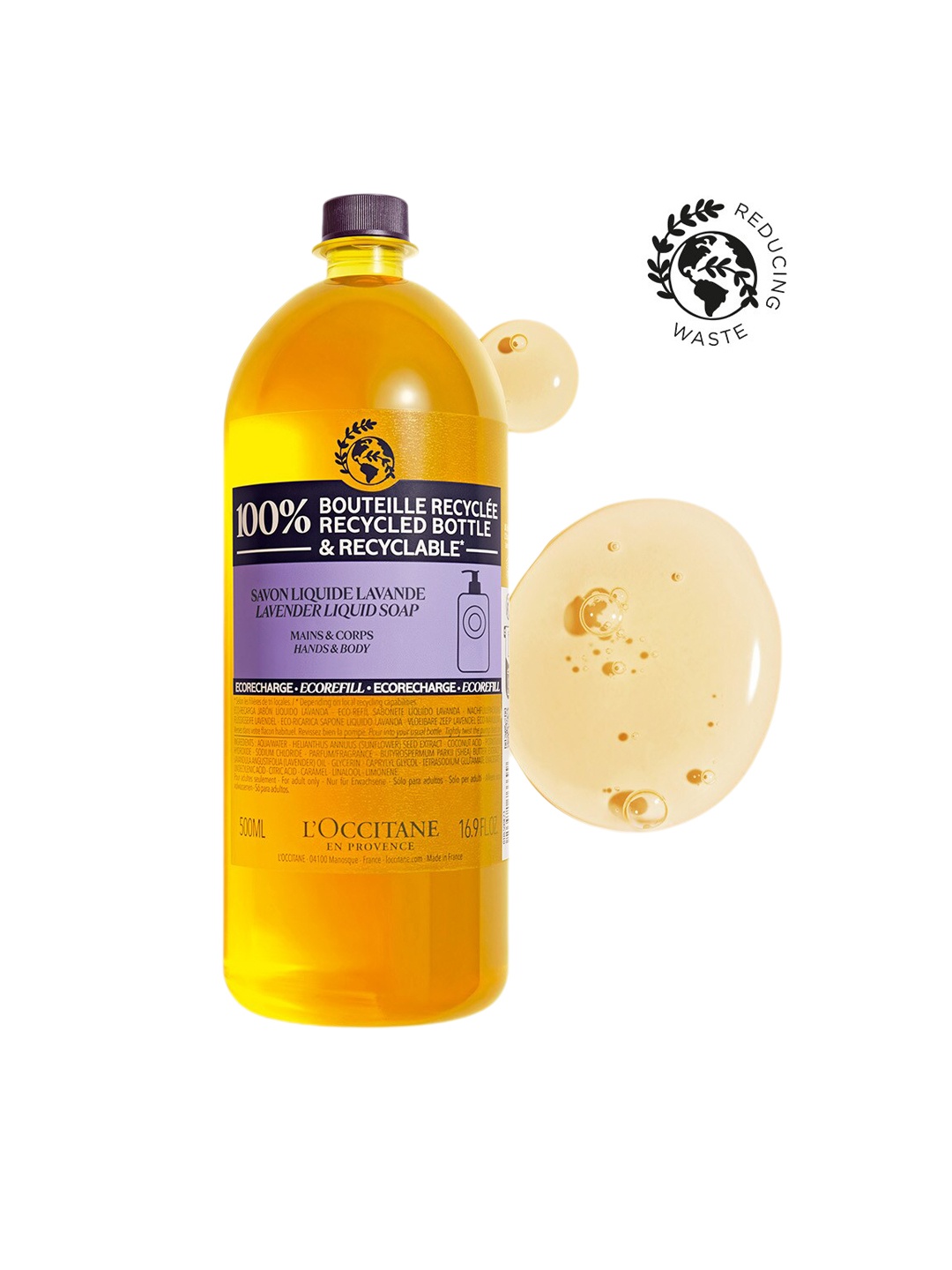 LOccitane en Provence Shea Hands & Body Lavender Liquid Soap Eco-Refill - 500ml, Yellow
LOccitane en Provence Shea Hands & Body Lavender Liquid Soap Eco-Refill - 500ml, Yellow