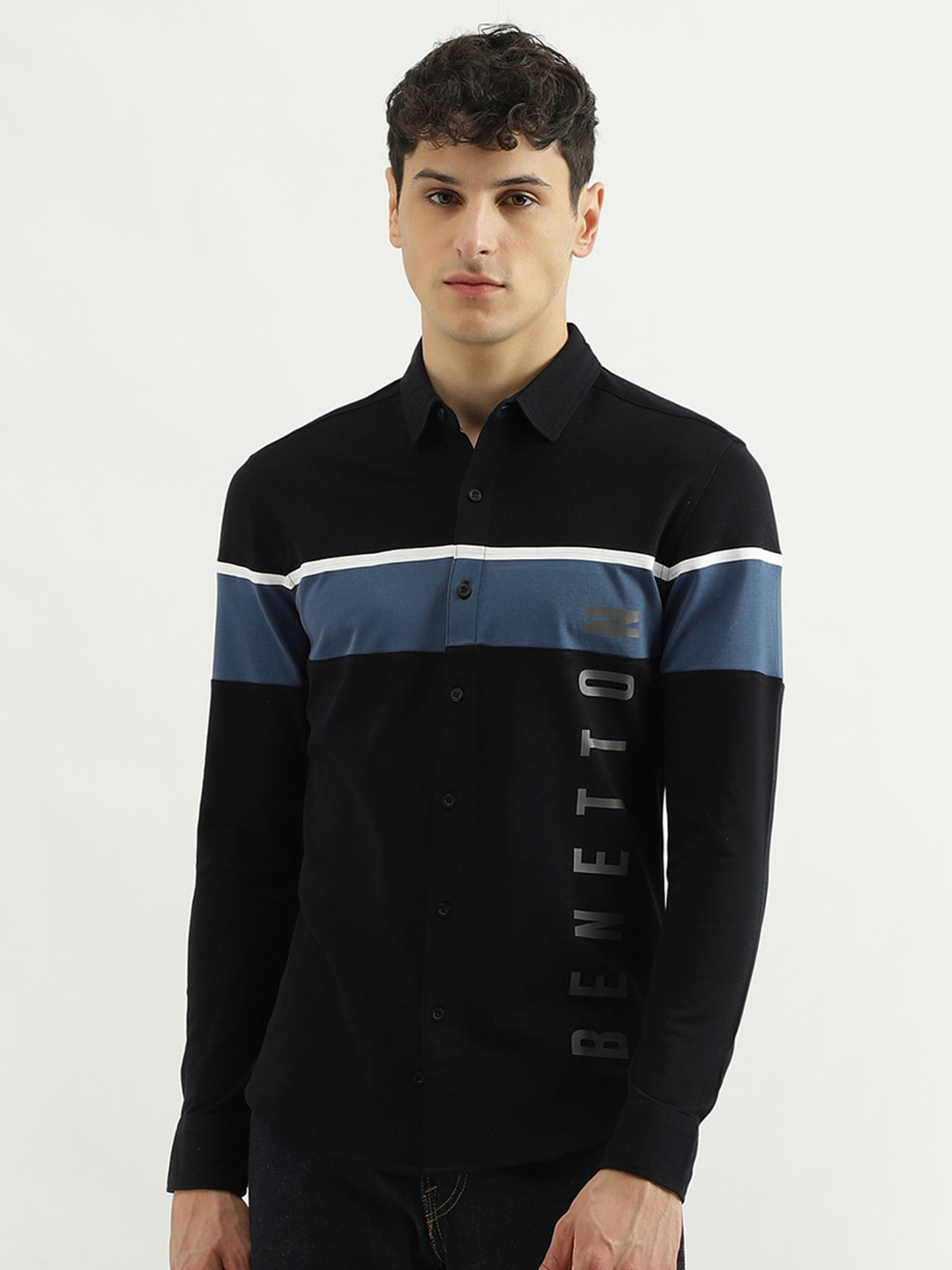 United Colors of Benetton Slim Fit Typography Printed Pure Cotton Casual Shirt, Black
United Colors of Benetton Slim Fit Typography Printed Pure Cotton Casual Shirt, Black