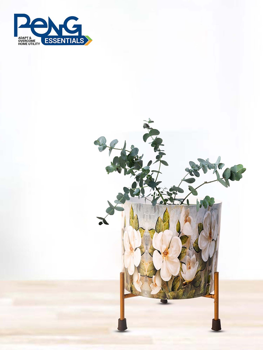 Peng Essentials Reva Green 2 Pieces Indoor Metal Flower Pot