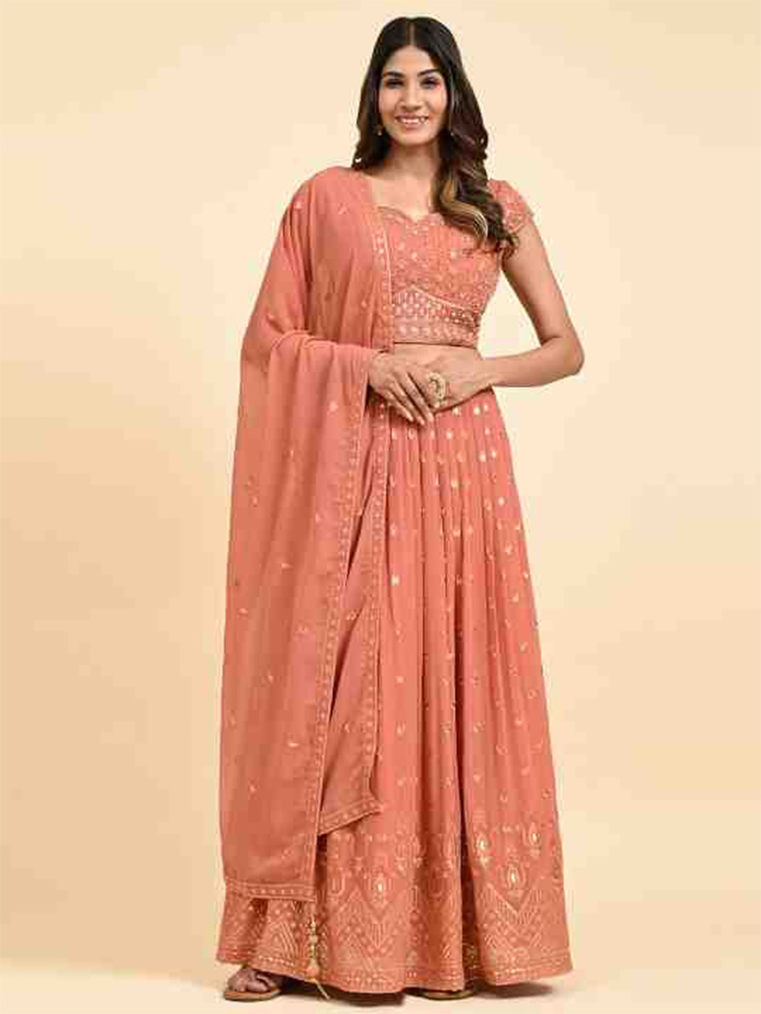 JUST FASHION Embellished Thread Work Ready to Wear Lehenga & Blouse With Dupatta, Rust
JUST FASHION Embellished Thread Work Ready to Wear Lehenga & Blouse With Dupatta, Rust