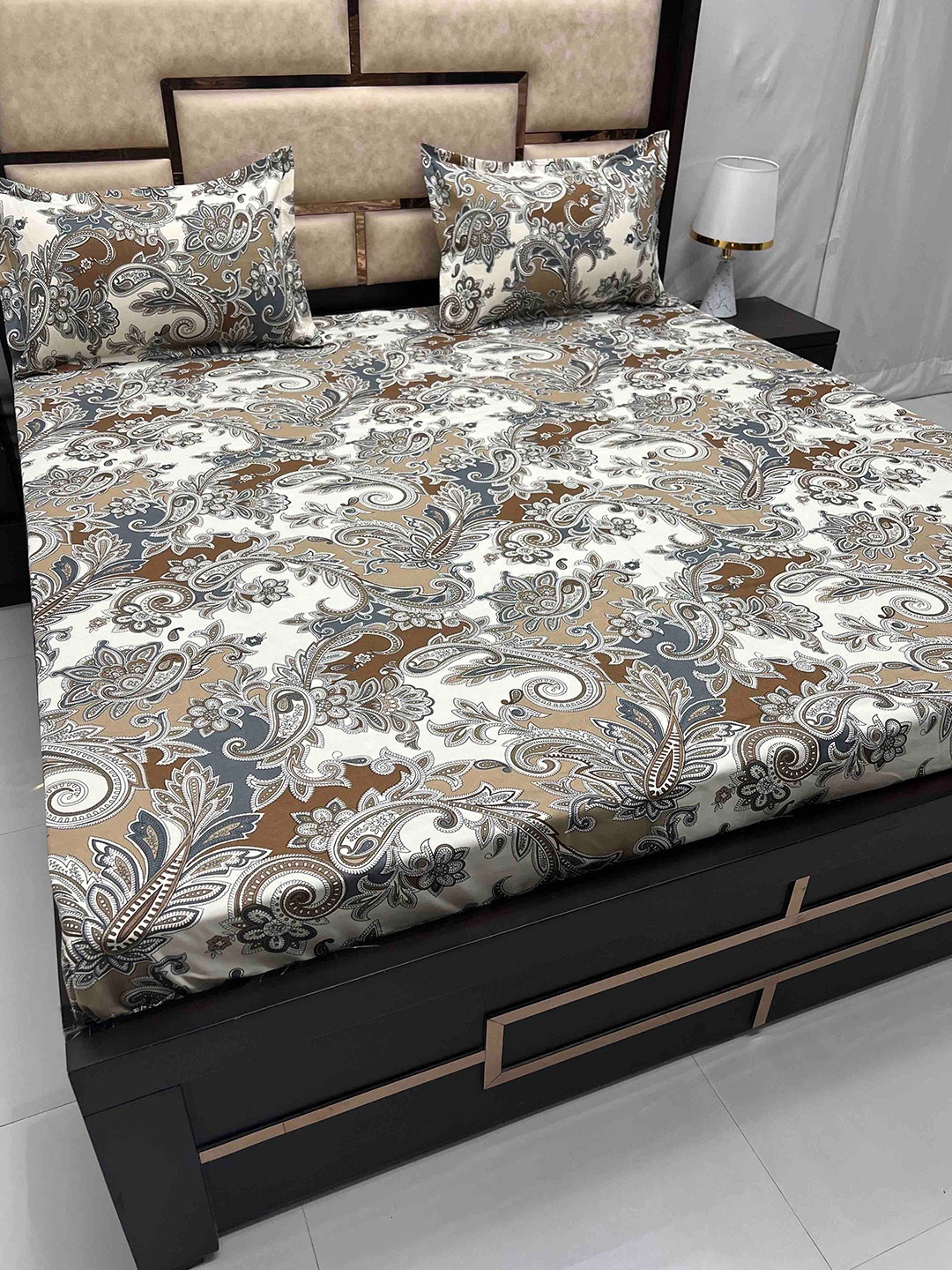 Pure Decor Amulya Grey & White Ethnic Motifs 250 TC Queen Bedsheet with 2 Pillow Covers
Pure Decor Amulya Grey & White Ethnic Motifs 250 TC Queen Bedsheet with 2 Pillow Covers