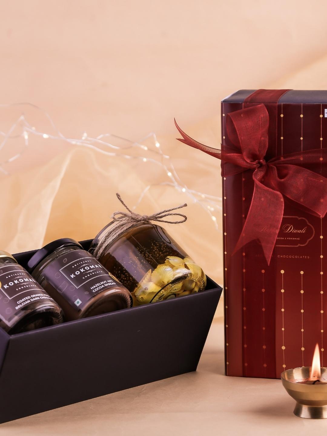 Kokomae Artisanal Chocolate Temptation Jar of Belgian Coated Nuts & Jar Diwali Gifts, Brown
Kokomae Artisanal Chocolate Temptation Jar of Belgian Coated Nuts & Jar Diwali Gifts, Brown