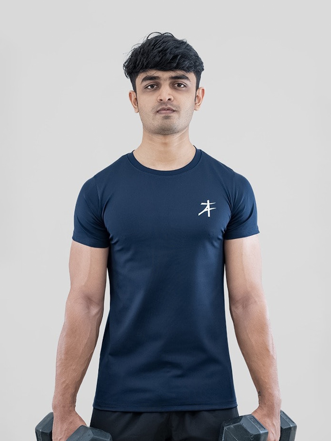 Athflex Round Neck T-shirt, Navy blue