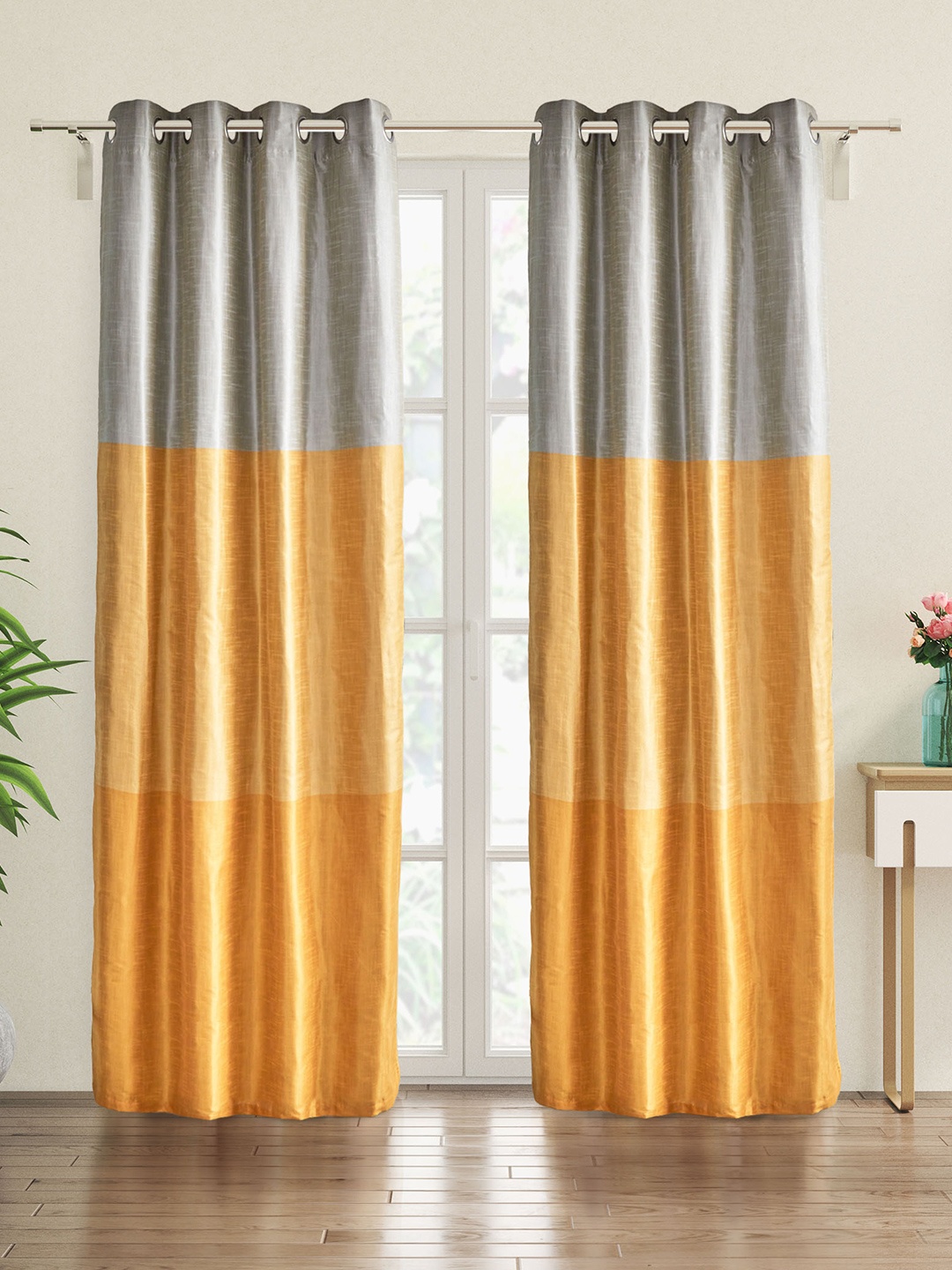 Home Centre Contempo Yellow & Grey 2 Pieces Colourblocked Room Darkening Door Curtains
Home Centre Contempo Yellow & Grey 2 Pieces Colourblocked Room Darkening Door Curtains