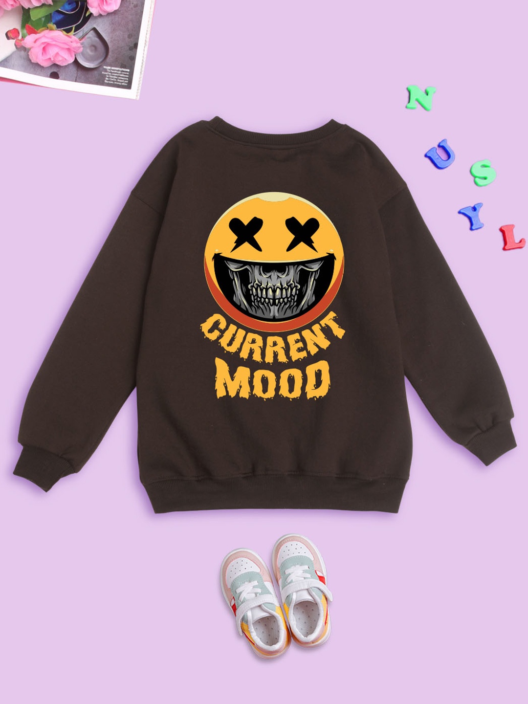 NUSYL Kids Graphic Printed Round Neck Long Sleeve Fleece Pullover Oversized Sweatshirt, Brown
NUSYL Kids Graphic Printed Round Neck Long Sleeve Fleece Pullover Oversized Sweatshirt, Brown